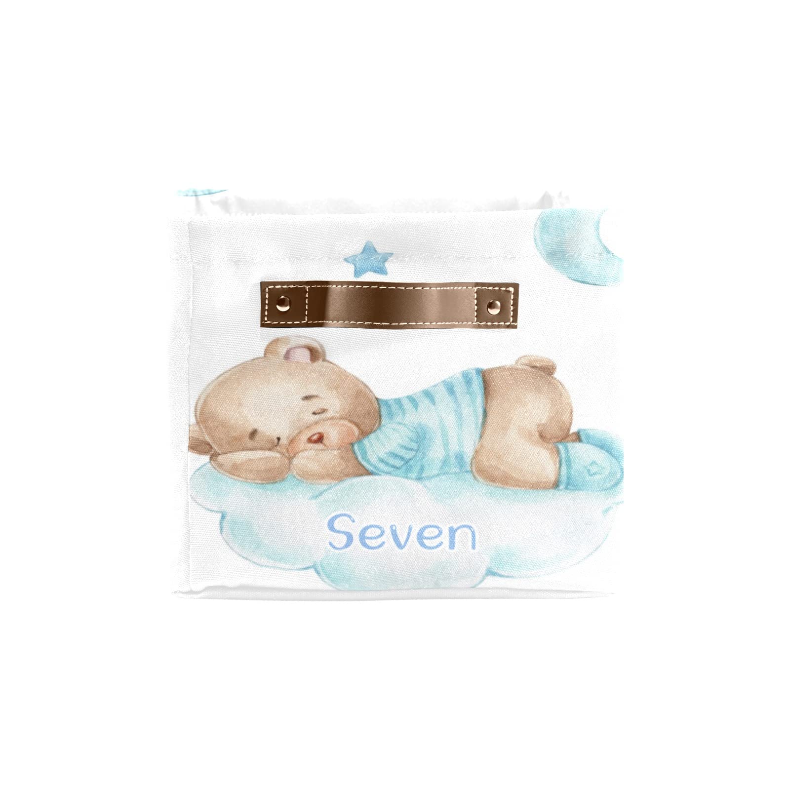 Personalized Teddy Bear Storage Bins - 4 Pack Custom Organizer Baskets with Handles for Nursery, Toys & Clothes | Perfect for Kids' Room Organization & Home Decor