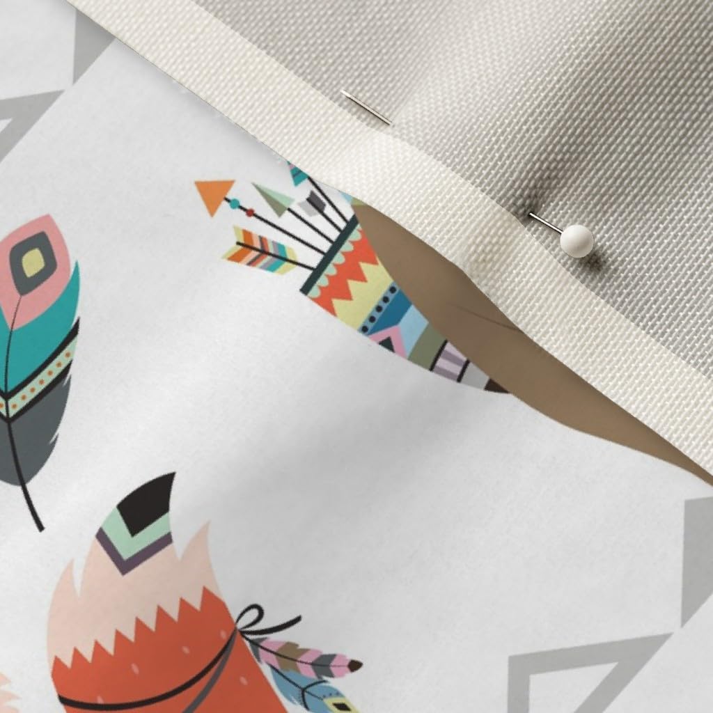 Premium Spoonflower Upholstery Velvet Fabric by The Yard - Woodland, Tribal, Nursery, Arrow & Fox Prints for Home Decor, Apparel & DIY Projects | Gender Neutral, Boy & Girl Designs | Perfect for Curtains, Pillows, Clothing & Crafts