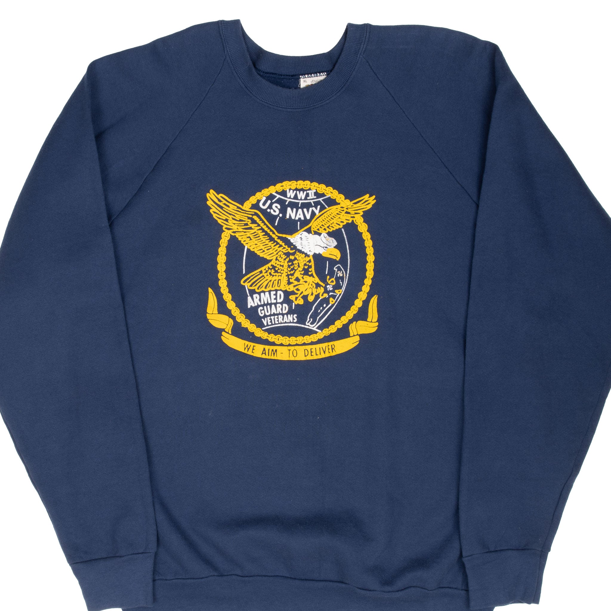 Vintage US Navy WWII Veterans Sweatshirt 1990s XL - Authentic Made in USA Military Apparel for Men - Perfect for Veterans Day, Patriotic Events & Casual Wear