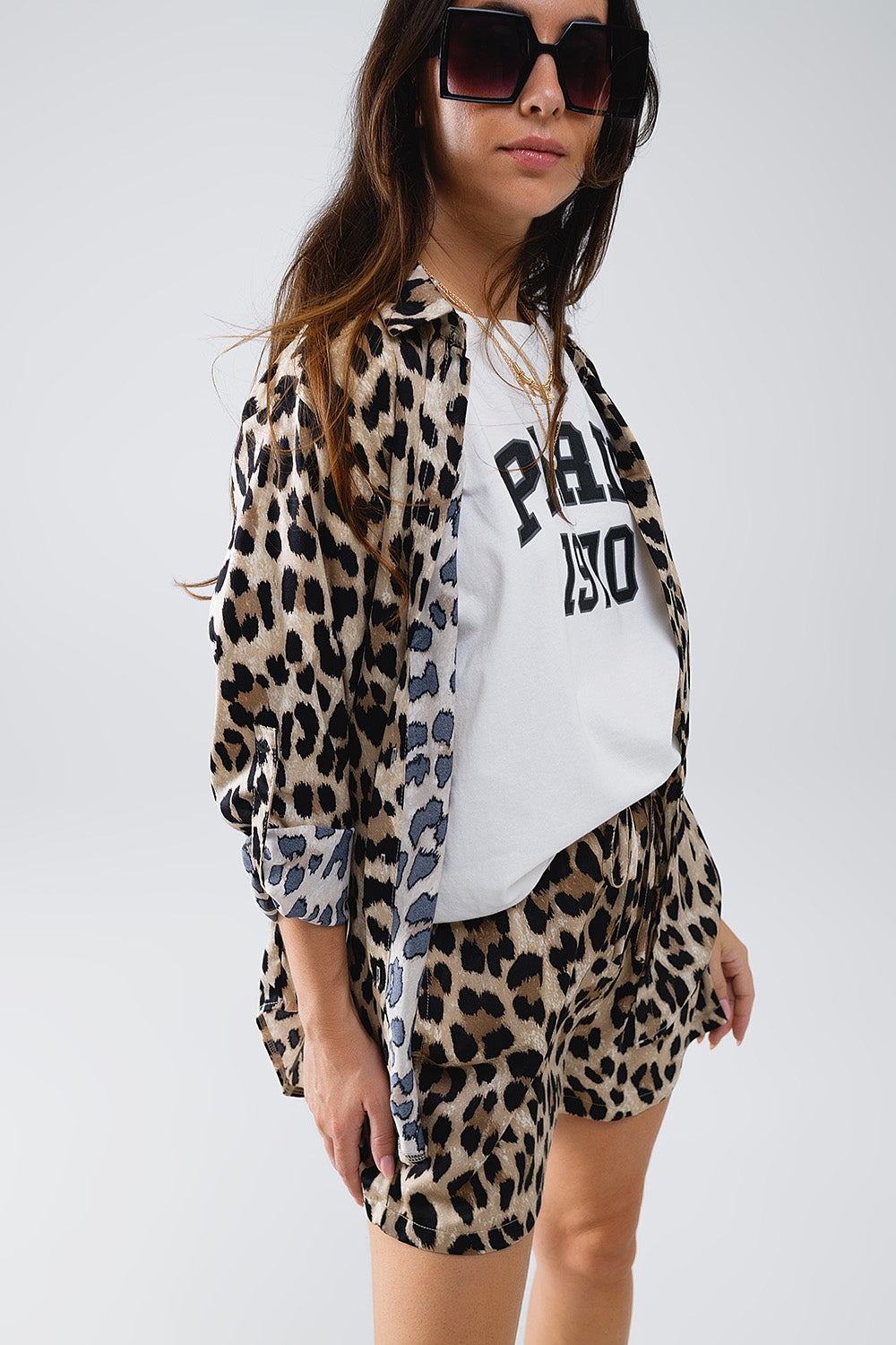 Men's Leopard Print Long Sleeve Relaxed Fit Shirt - Casual Comfort Wear for Everyday Outings & Street Style Fashion