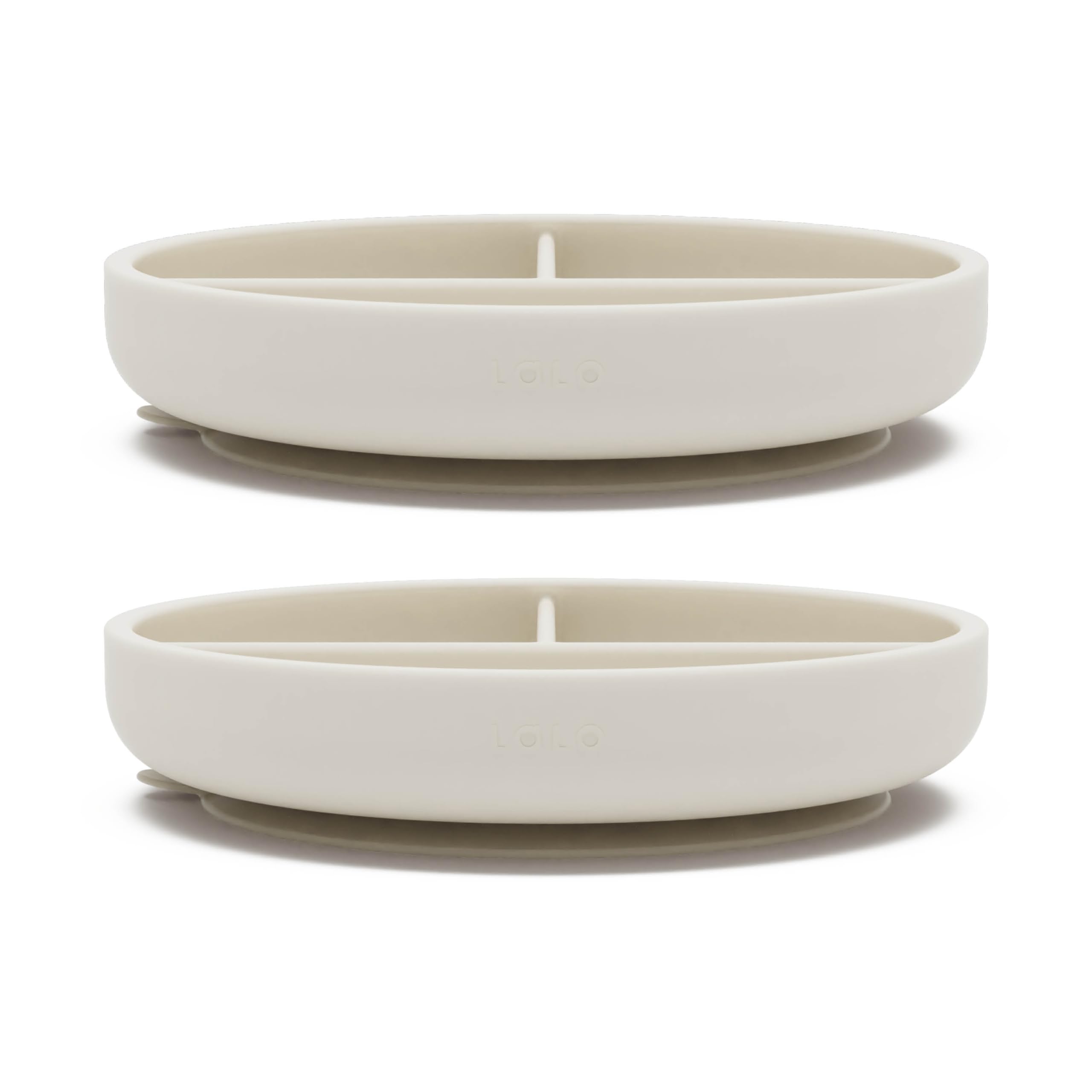 Lalo Suction Plates - 2 Pack Non-Toxic Silicone Baby Plates with Strong Suction Base | BPA-Free, 3 Divided Sections for Toddlers | Perfect for Oatmeal, Purees & Finger Foods | Secure Mealtime Solution for High Chairs & Tables