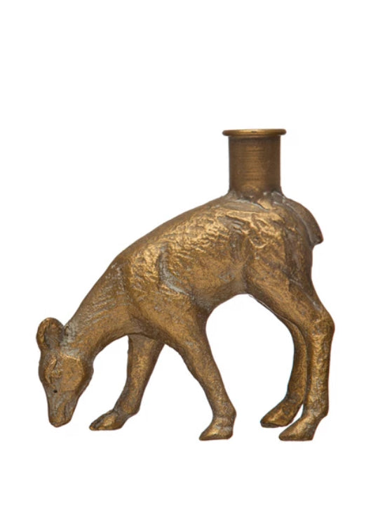 Elegant Deer Taper Candle Holder - Handcrafted Metal Candle Stick for Weddings, Christmas & Home Decor - Perfect for Romantic Dinners & Holiday Centerpieces