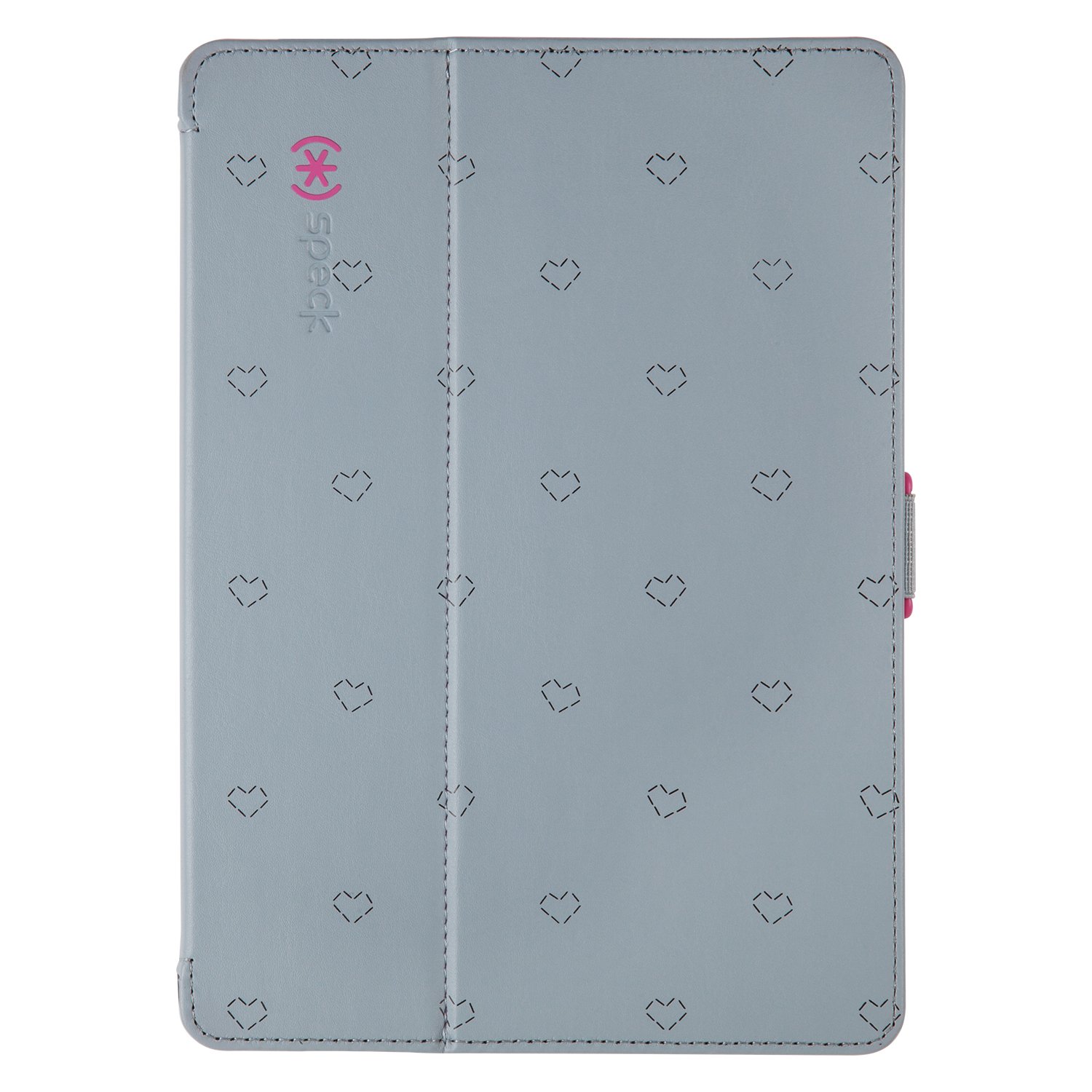 Speck StyleFolio Case & Stand for iPad Air 2 - Protective Cover with Kickstand, LoveSpace Nickel/Raspberry Pink (71961-B902) | Perfect for Work, Travel & Home Use