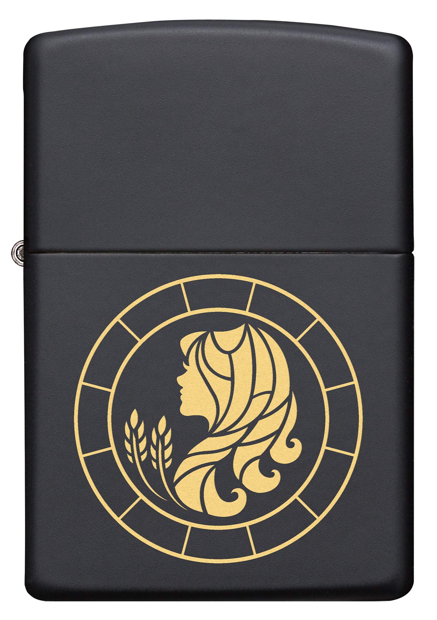 Zippo Virgo Zodiac Sign Pocket Lighter - Matte Black Finish | Horoscope Gift for Virgo Women & Men | Perfect for Camping, Travel & Everyday Carry (EDC)