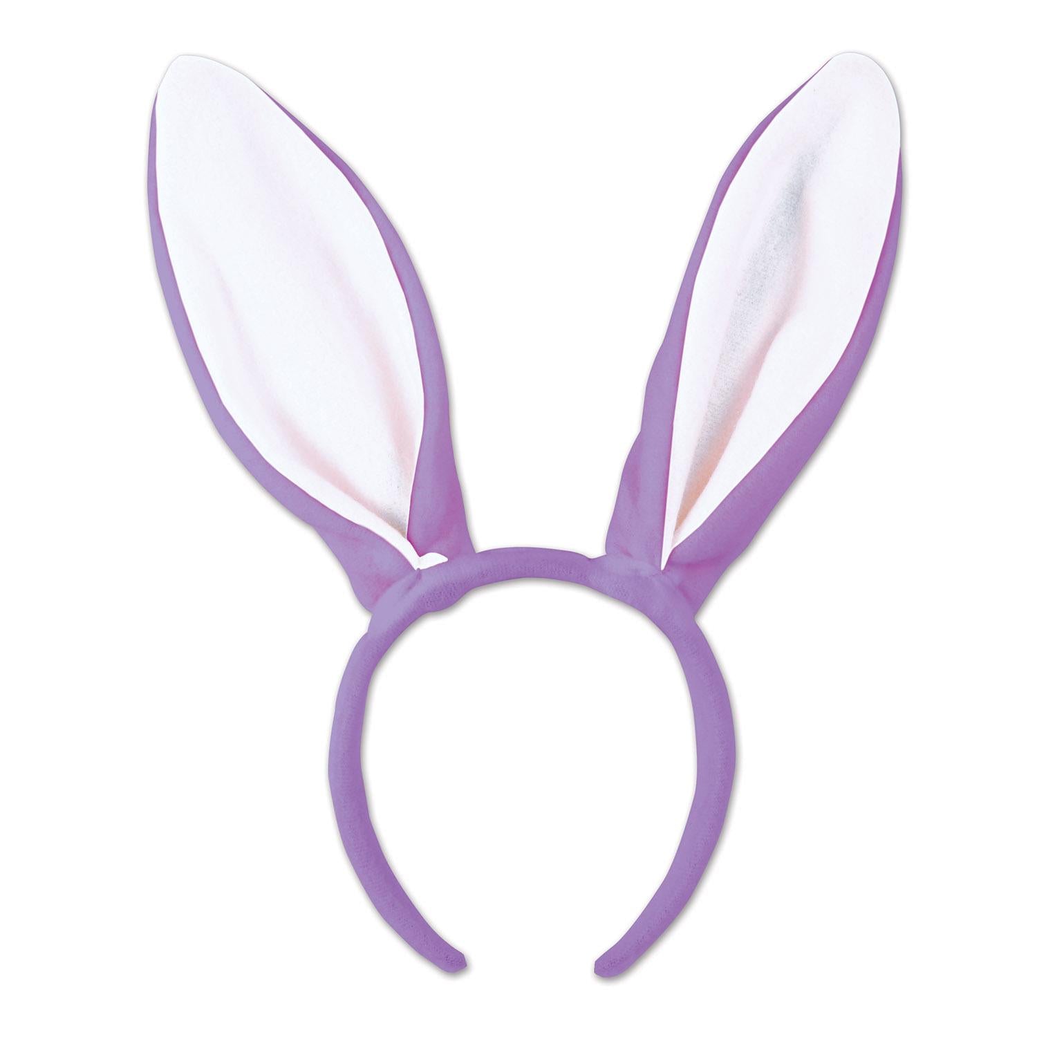 12 Pack Beistle Easter Soft Touch Bunny Ears Headbands - Lavender & White Pastel Colors for Easter Egg Hunt, Spring Party, Photo Booth Props & Costume Accessories