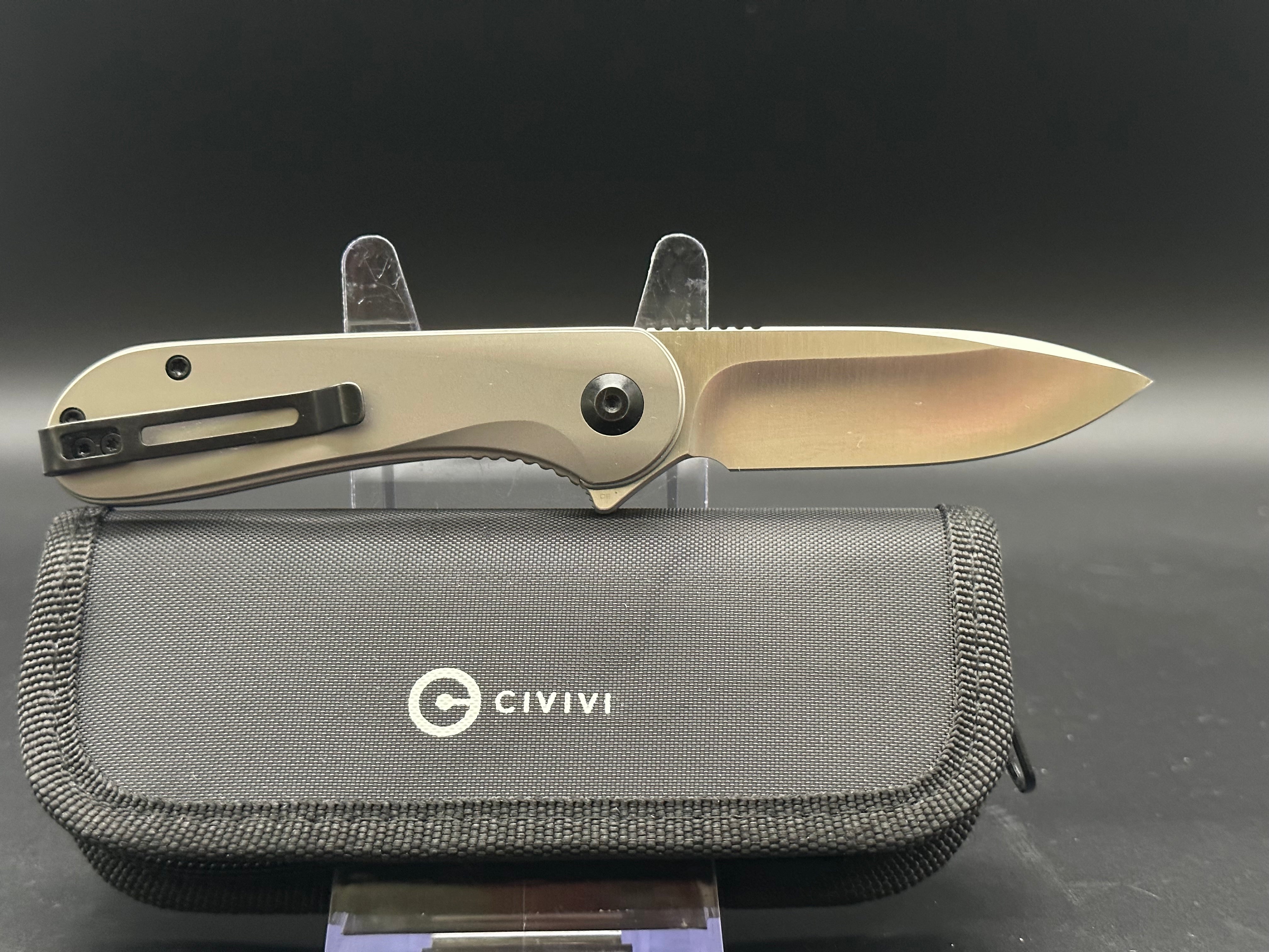 Civivi Elementum Folding Knife with Flytanium Titanium Scales - EDC Pocket Knife for Outdoor, Camping, and Everyday Carry