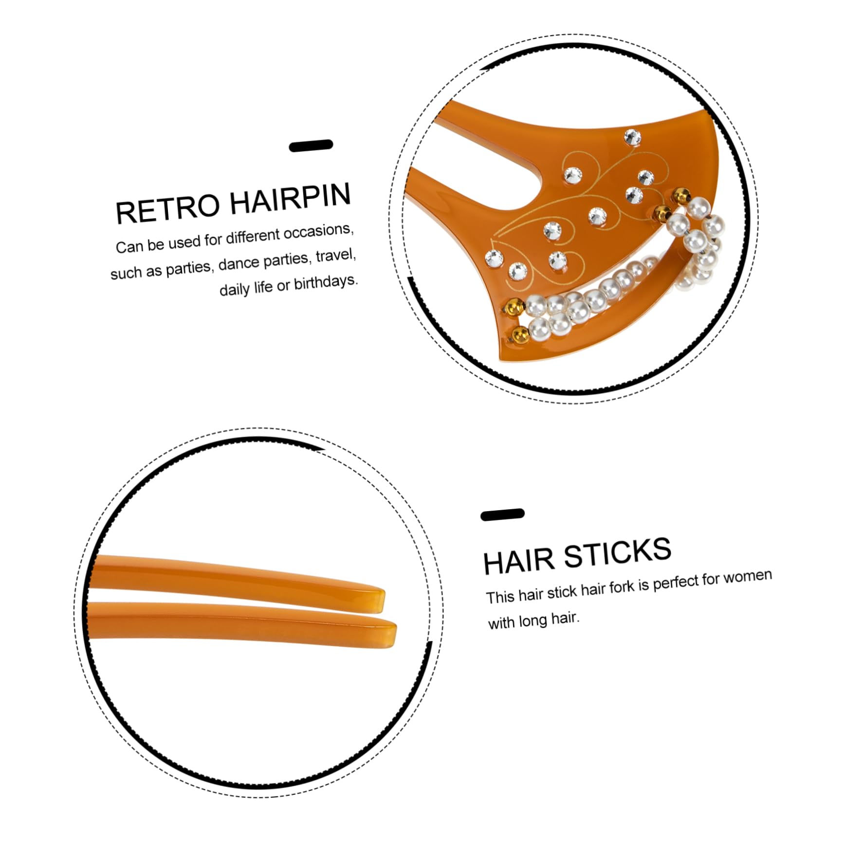 Elegant Pearl Hair Pins for Women - Bridal Hair Accessories & Hanfu Headdress for Weddings & Cosplay