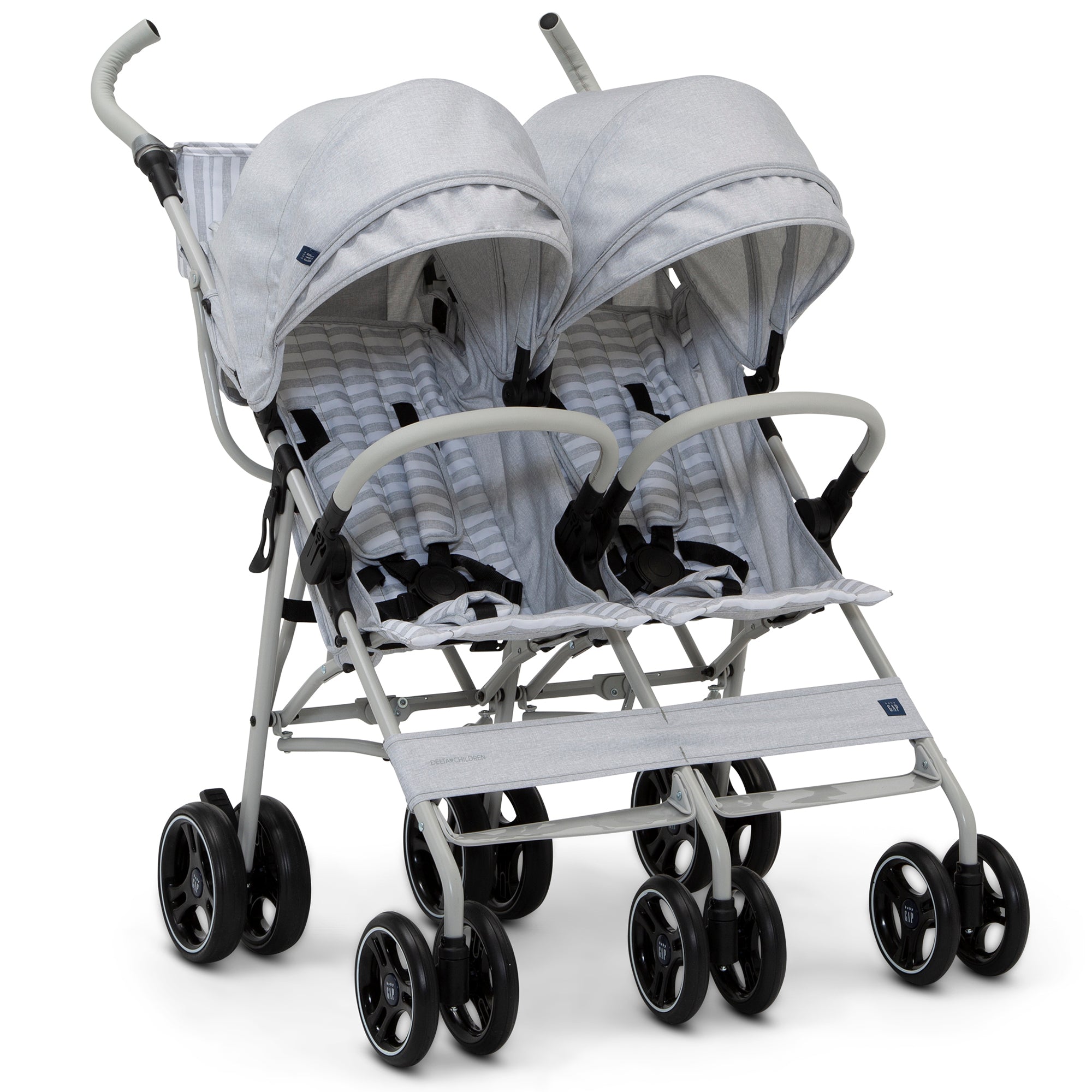 BabyGap Classic Side by Side Double Stroller - Lightweight Compact Twin Stroller for Toddlers & Infants - Perfect for Shopping, Travel & Outdoor Walks