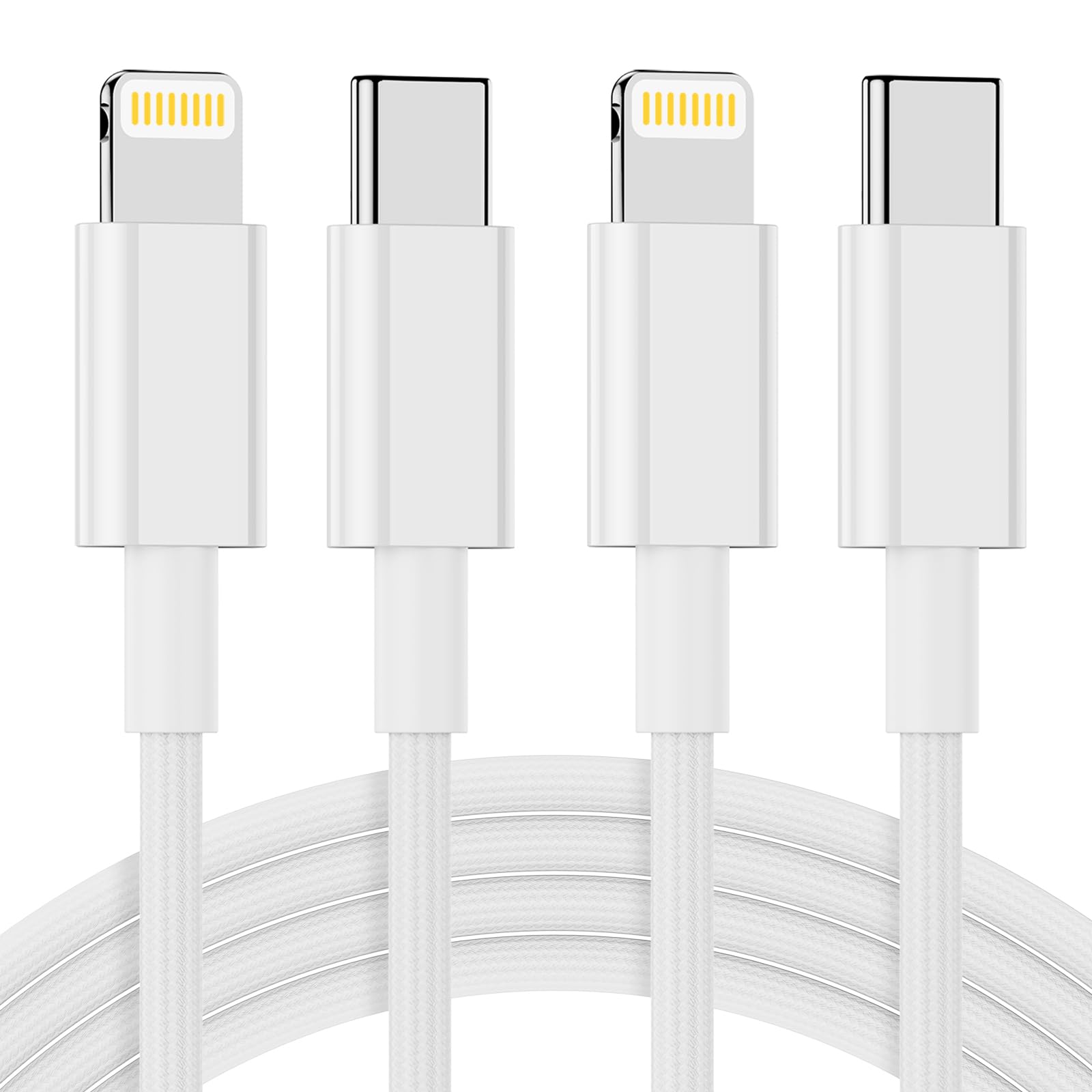 Premium MFi Certified USB C to Lightning Cable 2-Pack 6ft - Fast Charging Braided Durable iPhone Charger for iPhone 14/13/12/11 Pro Max, iPad & More - Perfect for Home, Office & Travel Charging