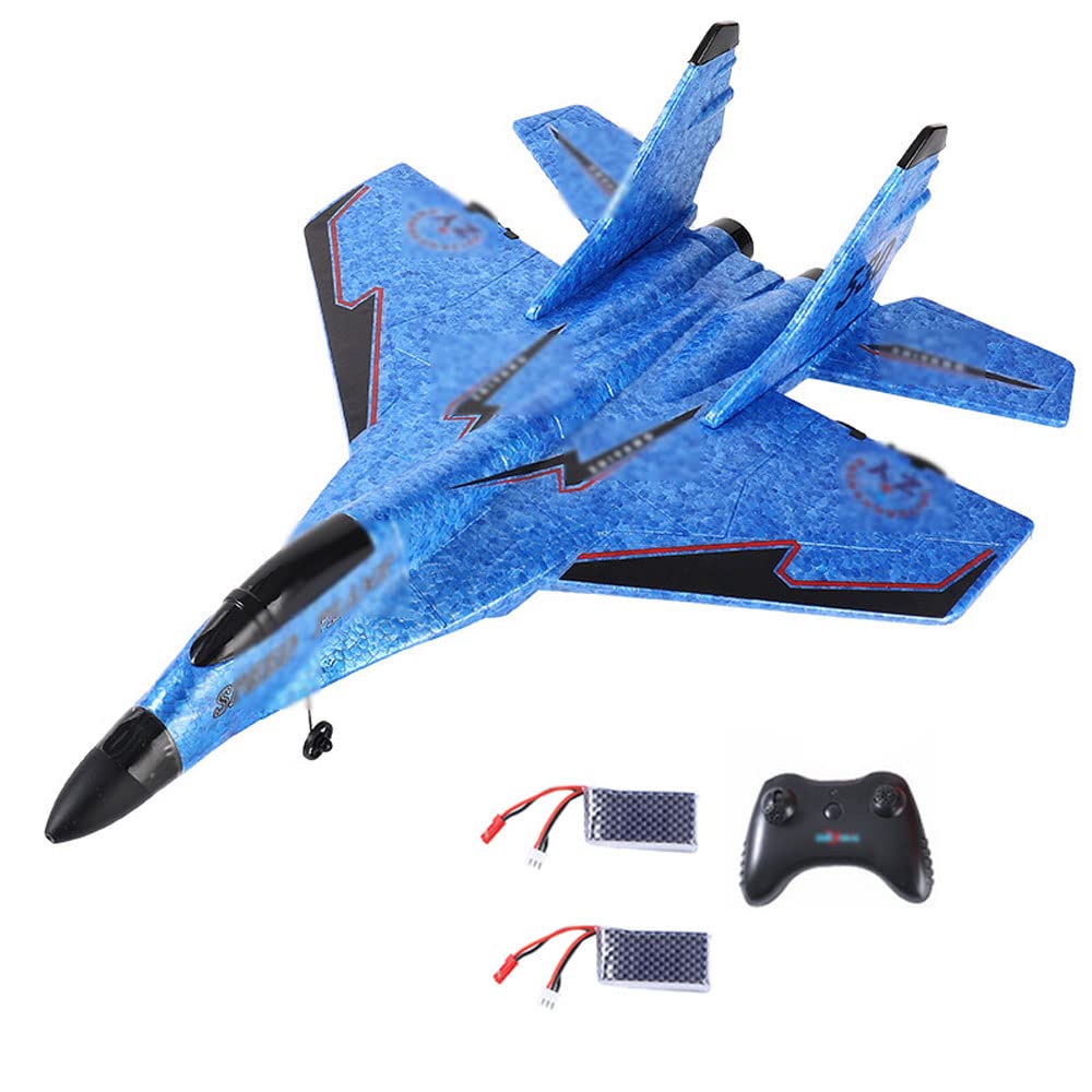 KUEYANB Remote Control Airplane for Kids - Rechargeable RC Glider Toy with 2 Batteries, Easy to Fly Outdoor Aircraft for Boys & Girls | Perfect Birthday Gift for Outdoor Play, Park Flying & Backyard Fun