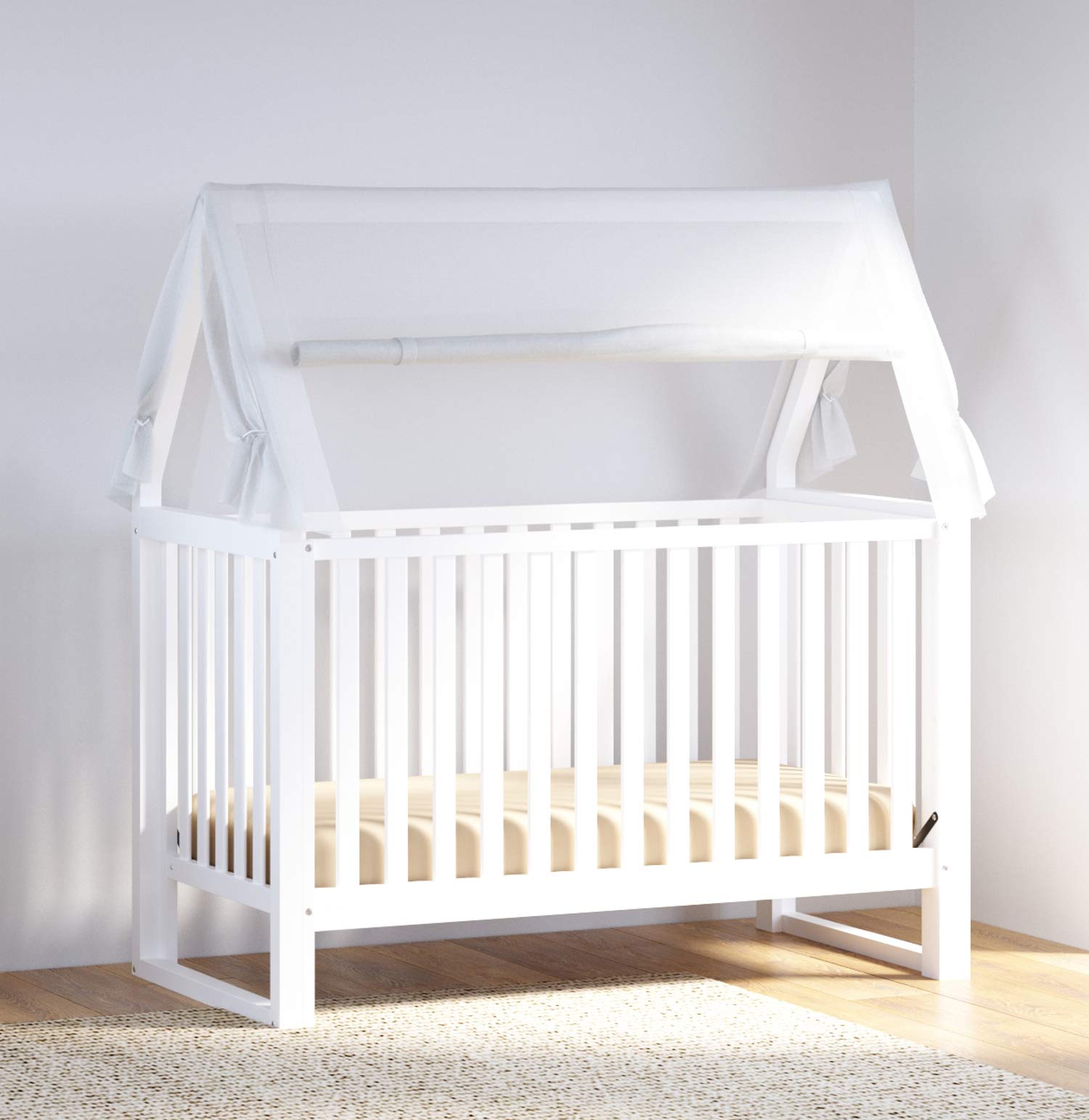 Storkcraft Orchard 5-in-1 Convertible Crib (White) – GREENGUARD Gold Certified Safe Baby Crib | Converts to Toddler Bed, Daybed & Full Bed | Fits Standard Crib Mattress | Perfect for Nursery, Daycare & Growing Families