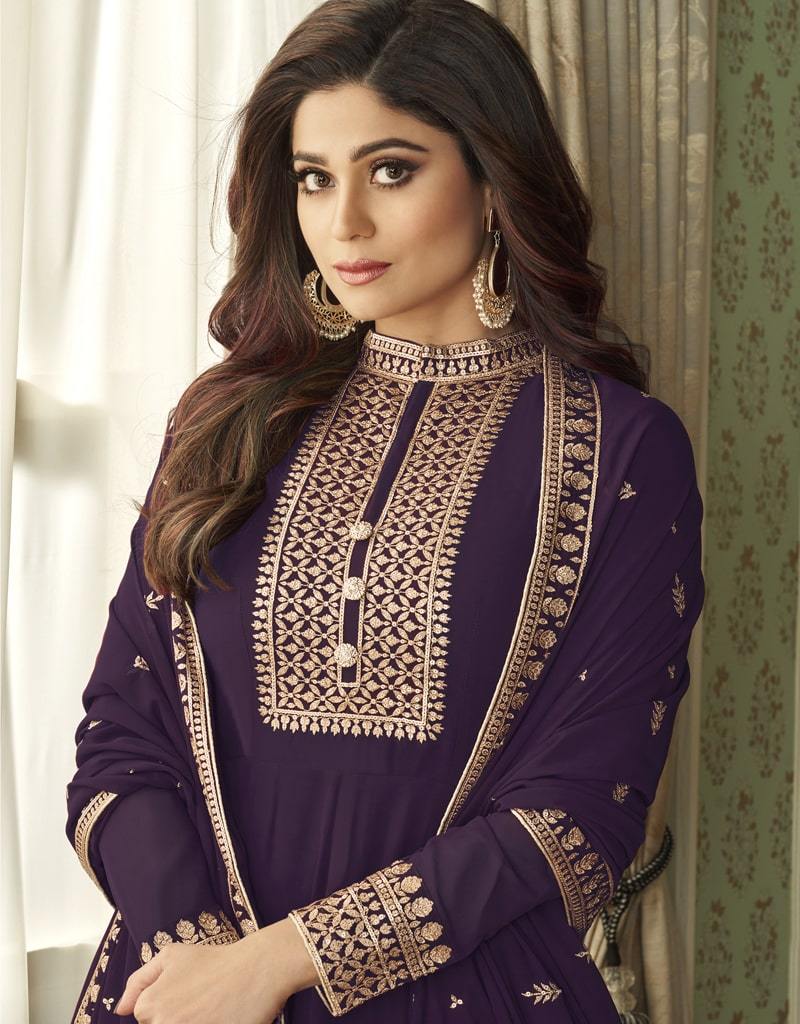 Elegant Blue Anarkali Style Gown - Premium Real Georgette Fabric for Women - Perfect for Weddings, Parties & Festive Occasions