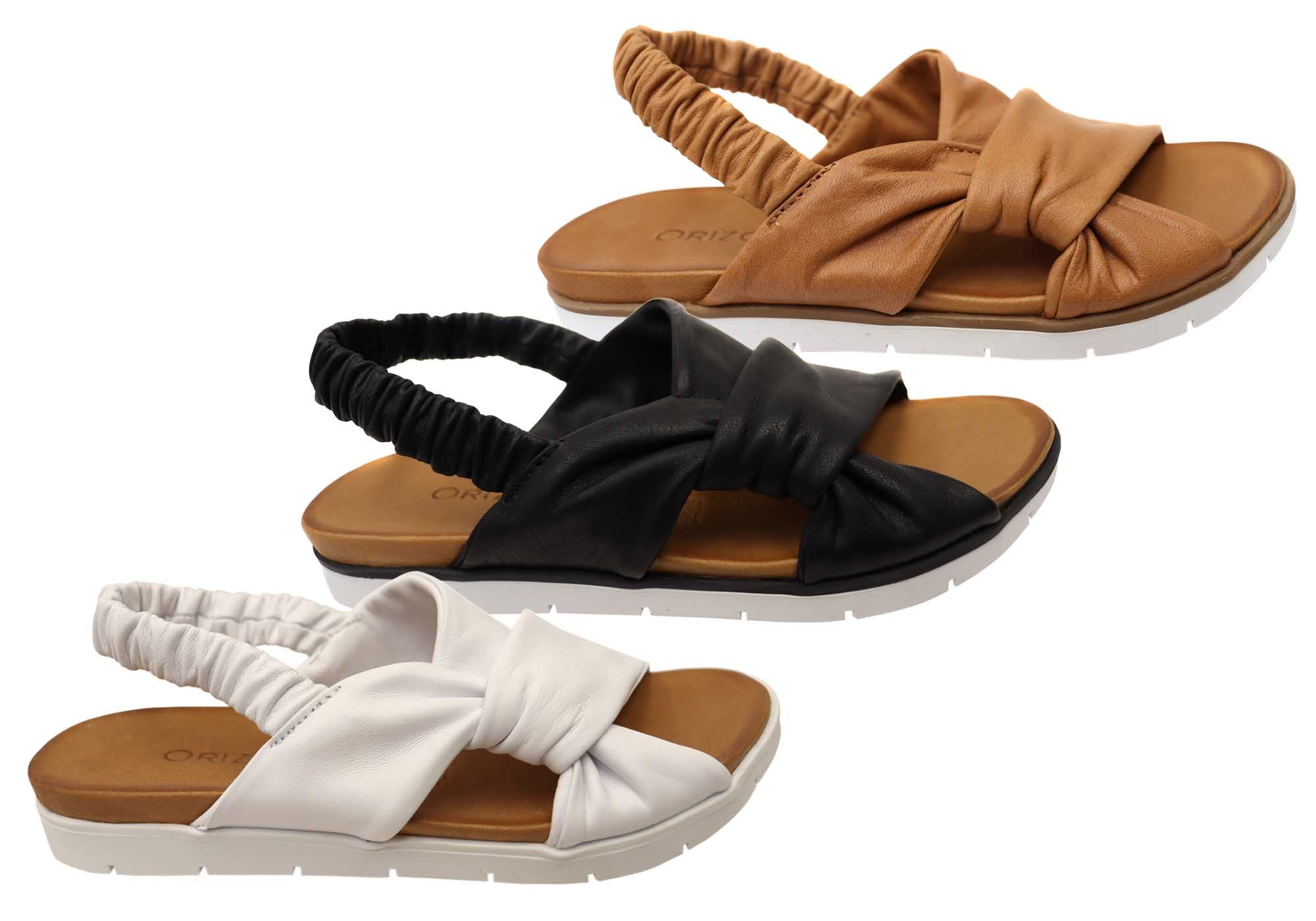 Orizonte Shanty Women's Comfortable European Leather Sandals - Stylish Summer Casual Sandals for Walking, Beach & Vacation