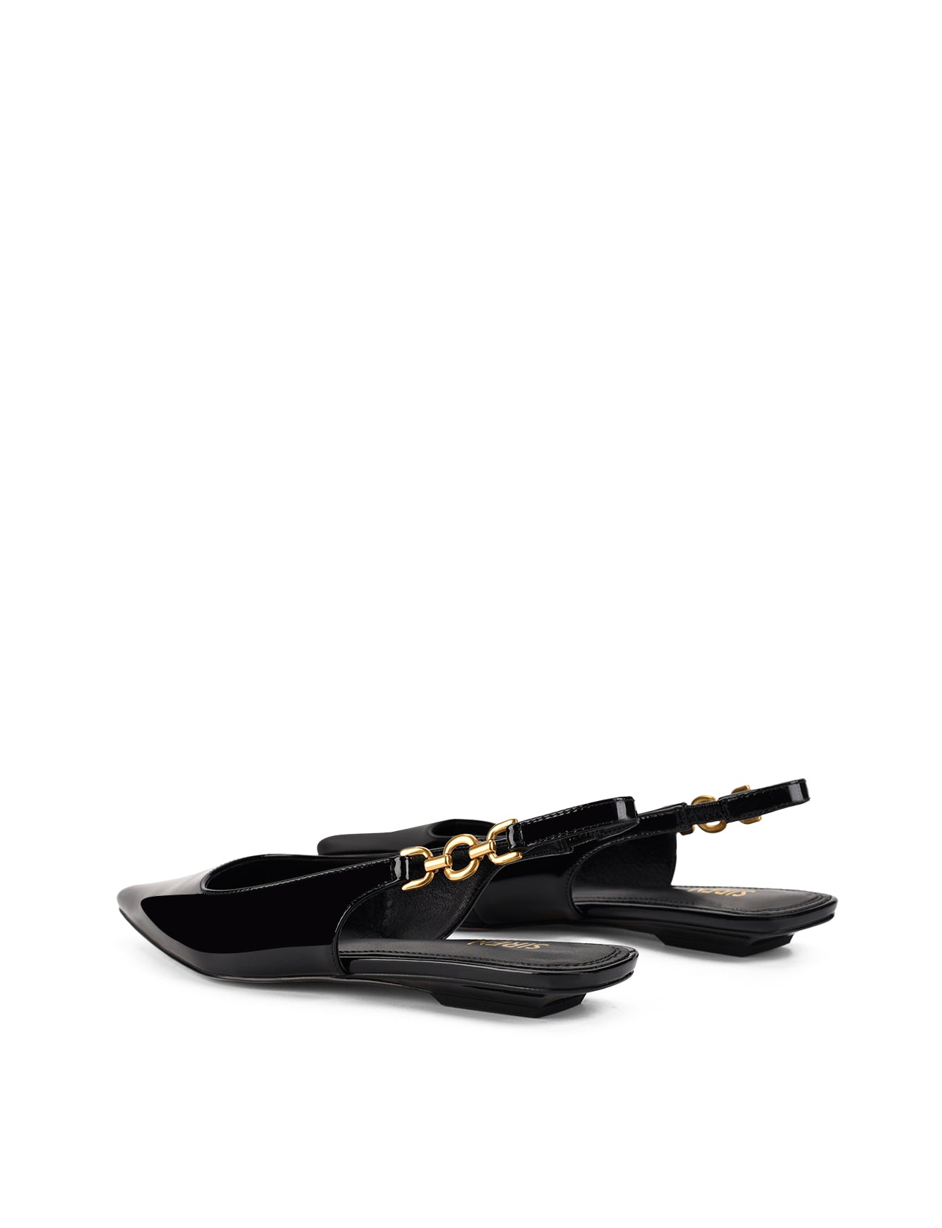 Alana Slingback Flats for Women - Black Patent Leather Pointed Toe Shoes | Comfortable Dress Flats for Work, Office & Special Occasions