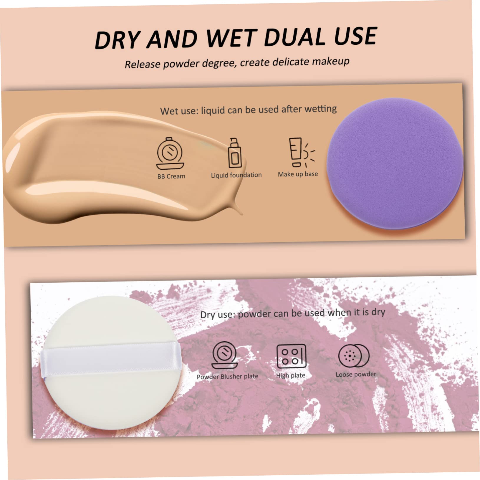 FOMIYES 15pcs Dry Wet Two-in-One Makeup Sponges | Soft & Portable Beauty Blender | Foundation & Concealer Applicator | Perfect for Travel, Daily Makeup & Professional Use