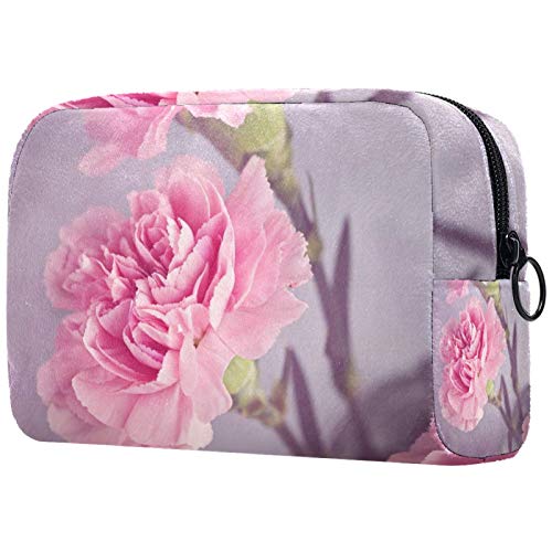 Waterproof Travel Toiletry Bag with Zipper - Pink Floral Cosmetic Organizer Pouch for Makeup, Toiletries & Travel Essentials | Perfect for Vacation, Gym, Camping & Business Trips