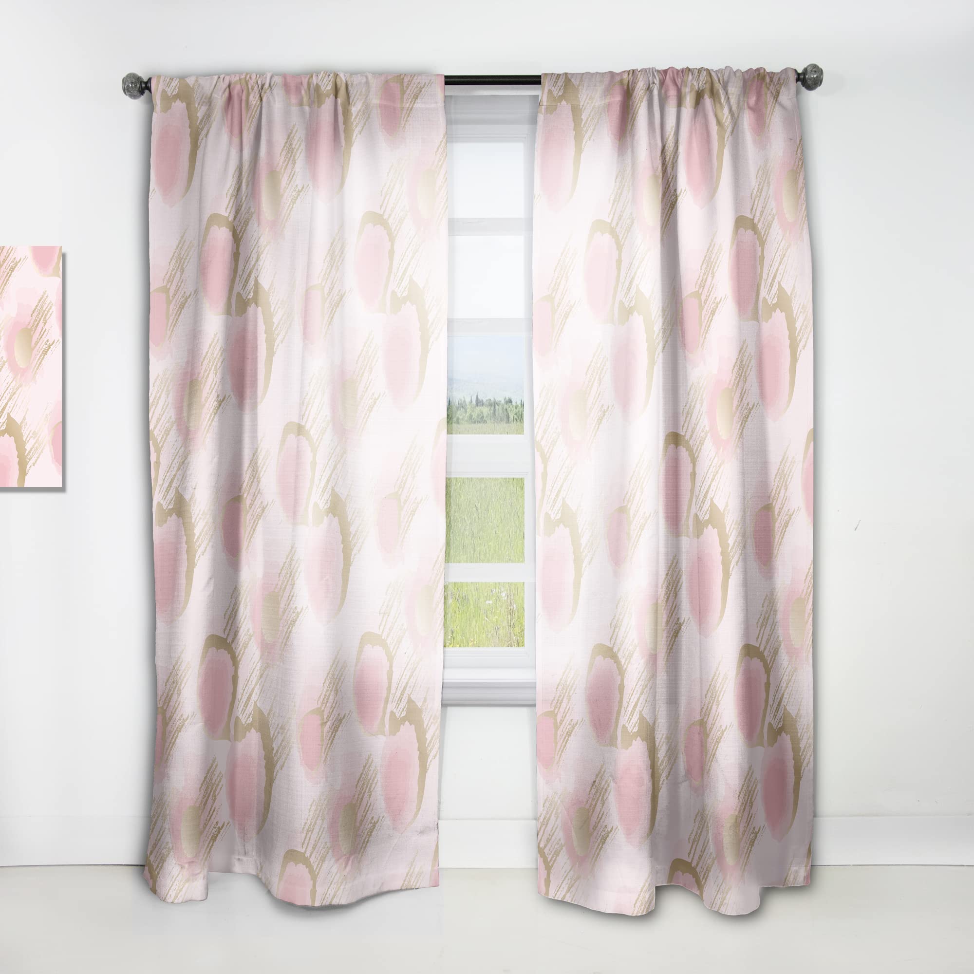 Abstract Flower Design IX Thermal Insulated Curtains - Single Panel 52x63 Inches - Elegant Window Drapes for Bedroom & Living Room - Perfect for Home Decor, Privacy & Temperature Control