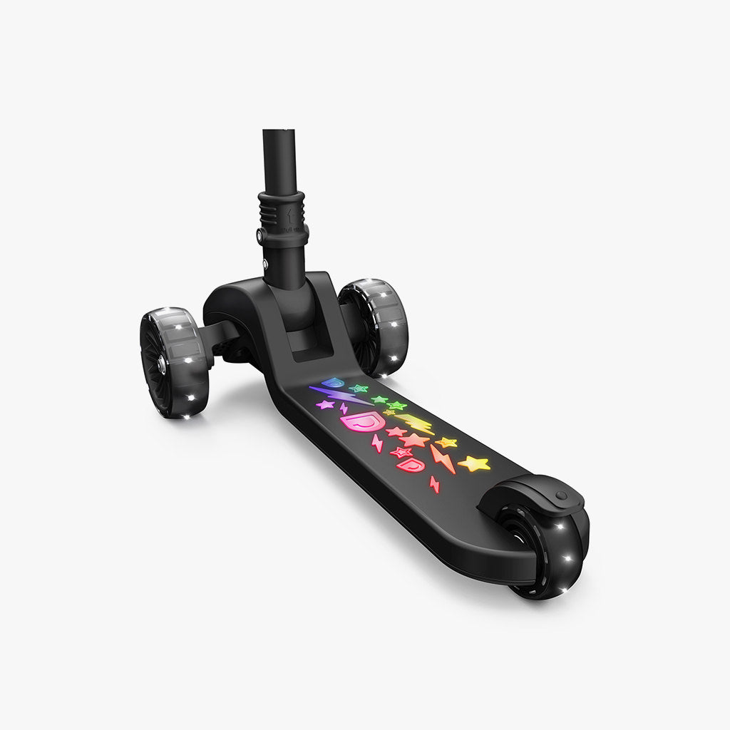 Glow in the Dark Amber LED Kick Scooter for Kids & Adults - Perfect for Night Riding, Commuting, and Outdoor Fun