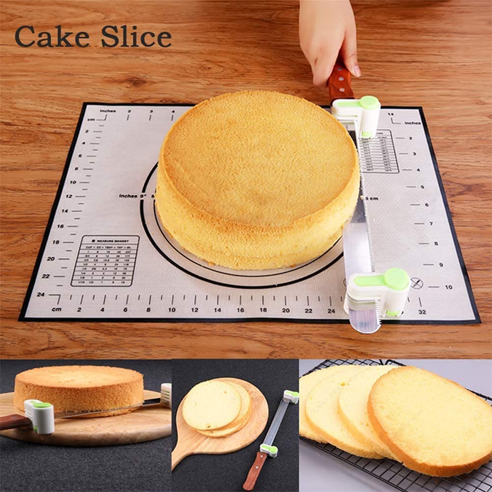 2PCS Cake Cutting Slicer - Professional Layer Cake Divider Tool for Even Slices, Bread Splitter for Baking, Cake Decorating & Pastry Making - Perfect for Home Bakers & Professional Chefs