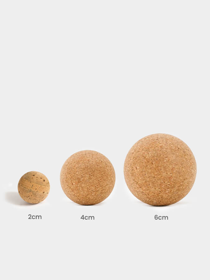 Premium Yoga & Massage Ball Set of 3 - 4cm & 6cm Cork Therapy Balls for Deep Tissue Relief, Myofascial Release, Trigger Point Therapy - Perfect for Yoga, Pilates, Gym Recovery & Home Use