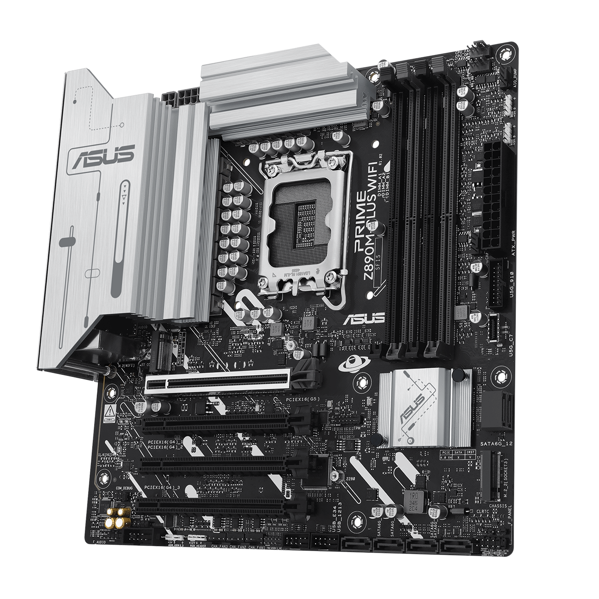 ASUS PRIME Z890M-PLUS WIFI CSM mATX Motherboard - Intel LGA 1700 Socket, DDR5, PCIe 5.0, Dual M.2, WiFi 6 - Perfect for Gaming PC, Home Office & Content Creation Workstations
