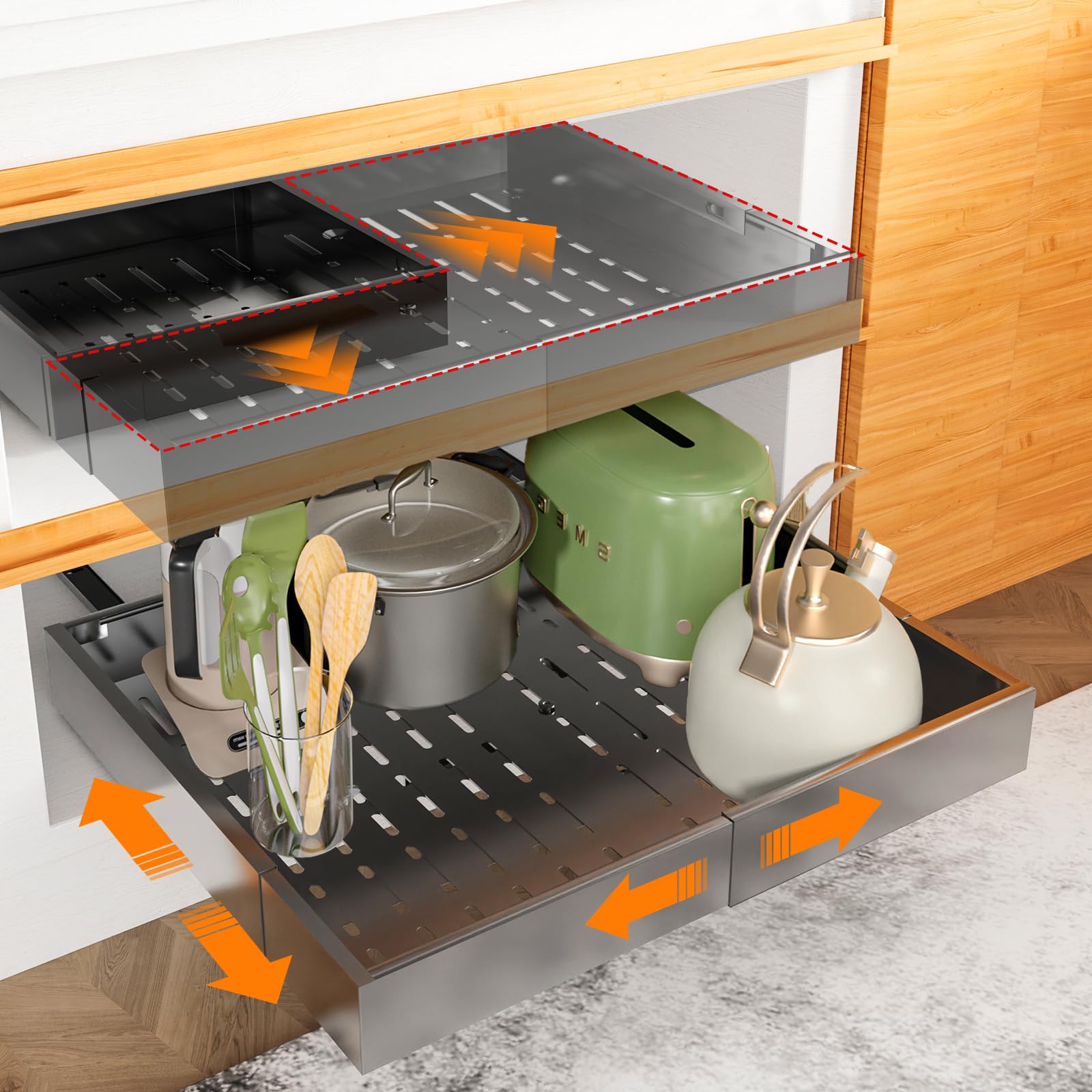 Expandable Pull Out Cabinet Organizer (12