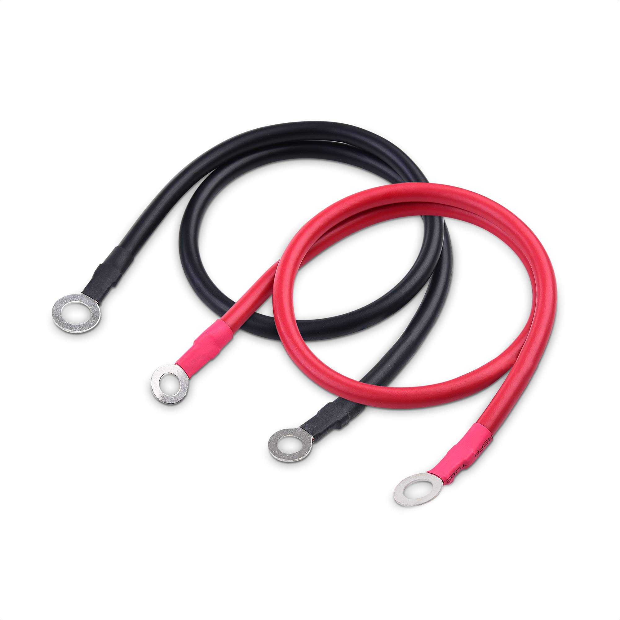 Cable Matters 6 Gauge Battery Cable Inverter Power Cable - 2 Feet Oxygen-Free Copper (Black + Red 2-Piece Set) | Perfect for RV, Solar Power Systems & Marine Applications