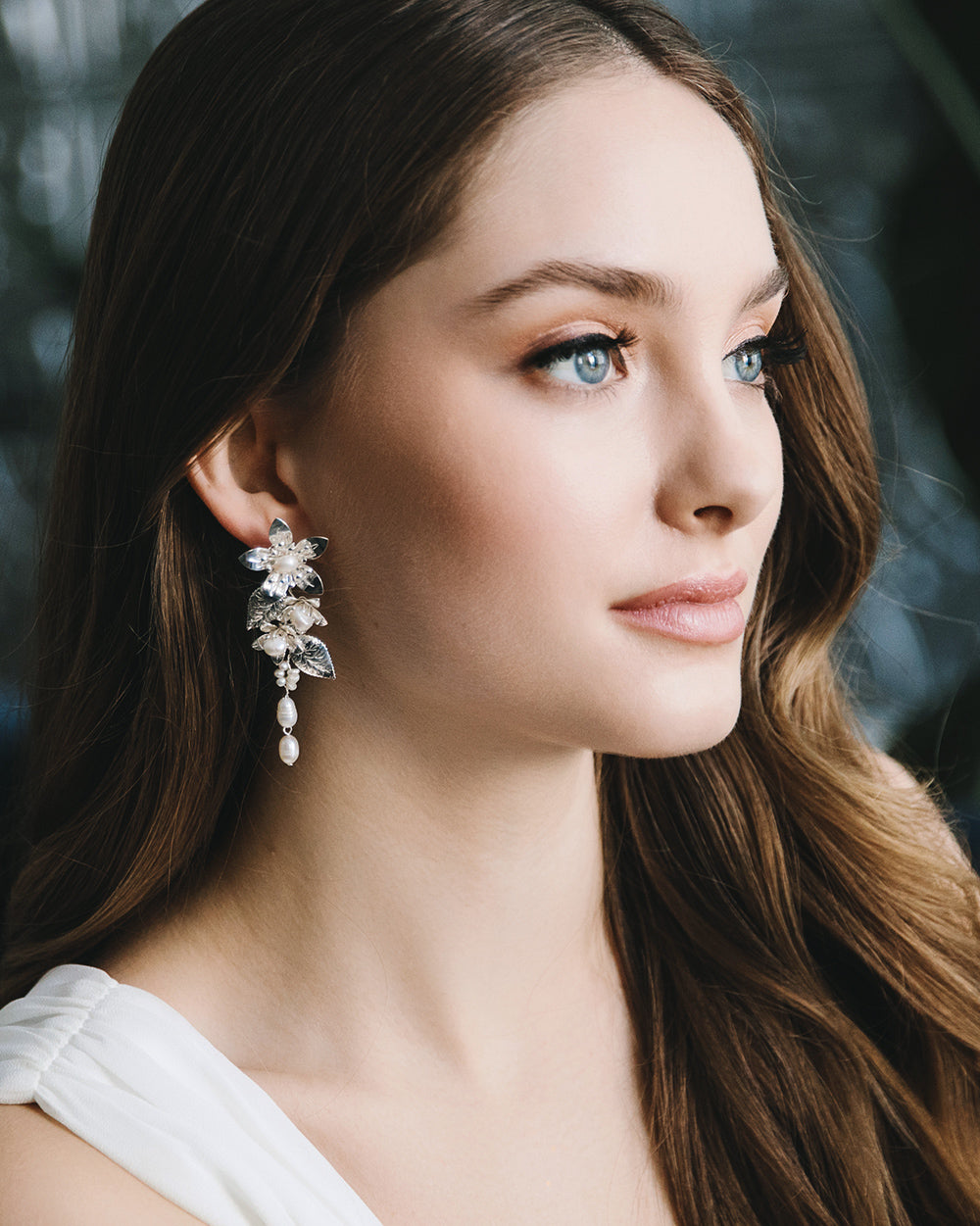 Rosalie Floral Drop Earrings for Women - Elegant Dangling Pearl Flower Jewelry - Perfect for Weddings, Parties & Special Occasions