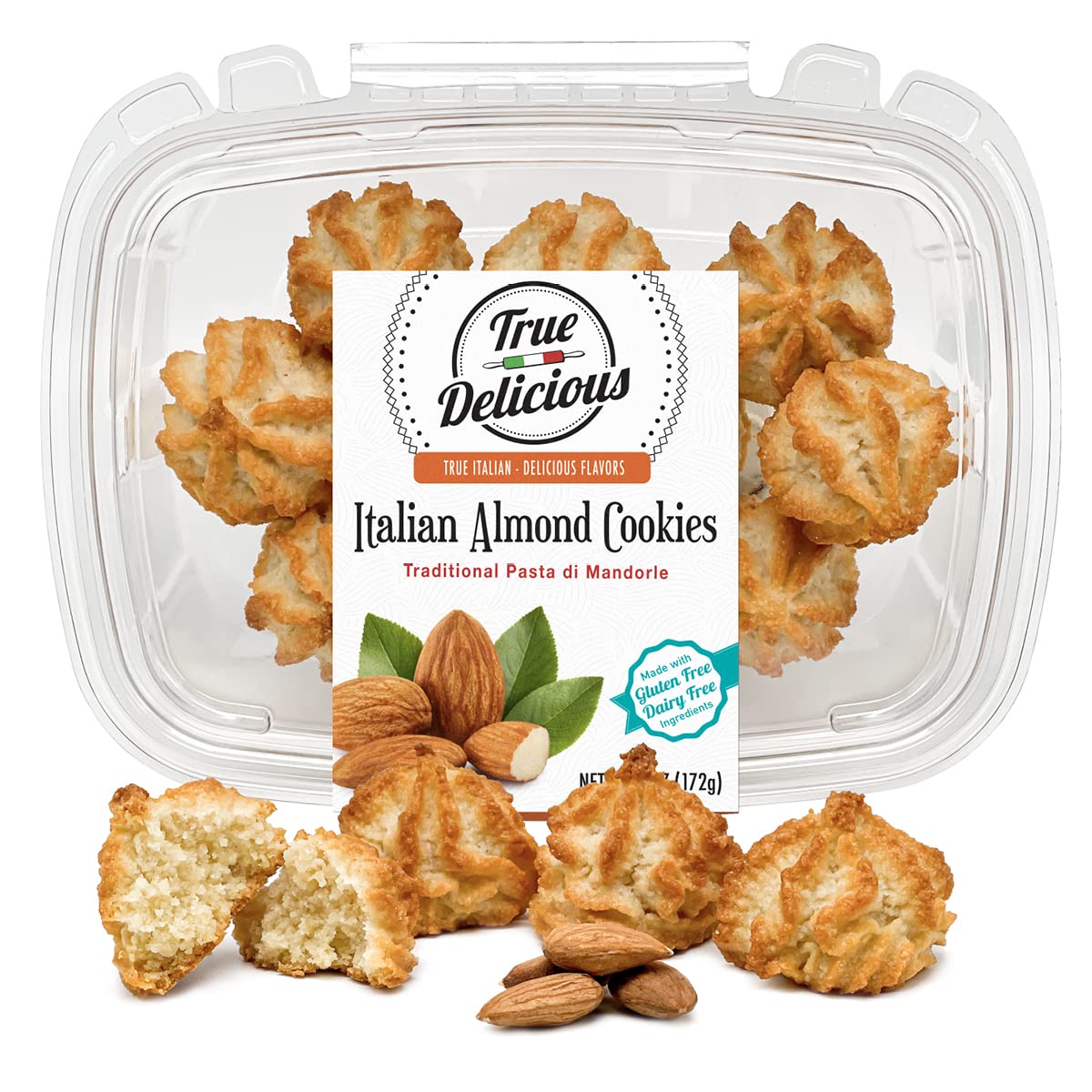 Gluten-Free Italian Almond Cookies with Almond Paste & Real Orange Puree - 4 Pack (6oz Each) | Soft, Delicious & Authentic | Perfect for Gifts, Tea Time & Dessert