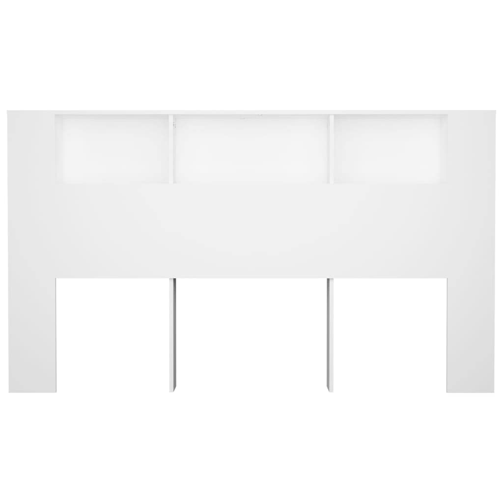 QZZCED White Bed Headboard with Storage Compartments 180x18.5x104.5 cm - Modern Bedroom Headboard for Master & Guest Rooms - Perfect for Bedroom Decor, Space Saving & Stylish Home Interiors