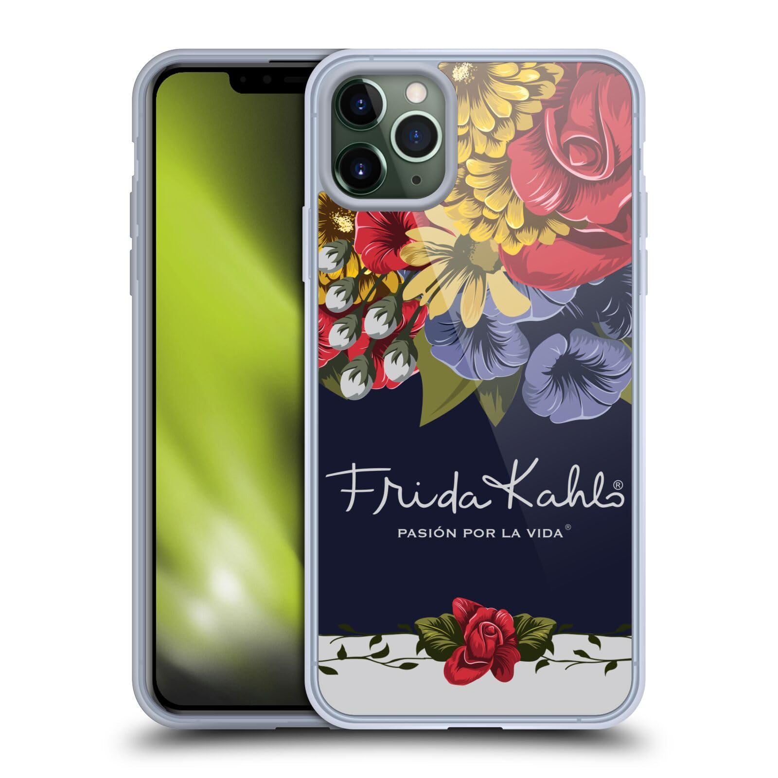 Frida Kahlo Blooms Red Floral Soft Gel Case for Apple iPhone 11 Pro Max - Officially Licensed Phone Cover with Vibrant Art Design - Perfect for Art Lovers, Gift Giving & Everyday Protection