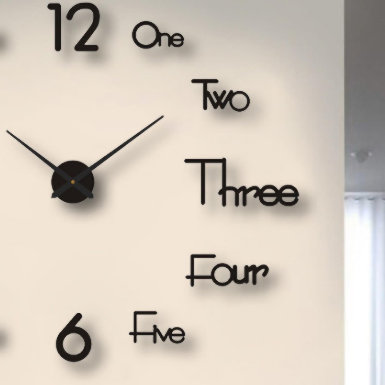 PerGar Frameless Luminous Wall Clock - Modern Silent Battery Operated Night Light Clock for Living Room, Bedroom & Office Decor (Black, 90cm) - Perfect for Nighttime Visibility & Stylish Home Décor