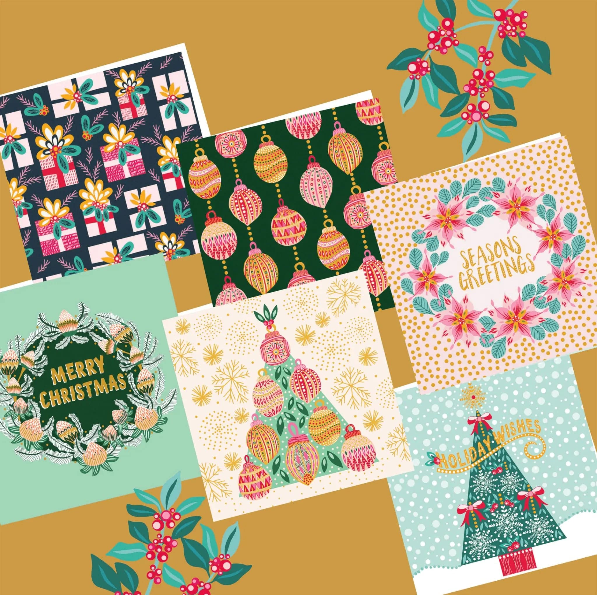Christmas Cards Set - 50 Unique Holiday Greeting Cards for Family & Friends - Perfect for Xmas Gifts, Decorations & Party Invitations