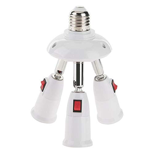 2/3/4/5 Head E27 Adjustable LED Lamp Holder Socket Base Adapter - Multi-Position Lighting Fixture for Home, Office & Studio Decor (3 Heads)