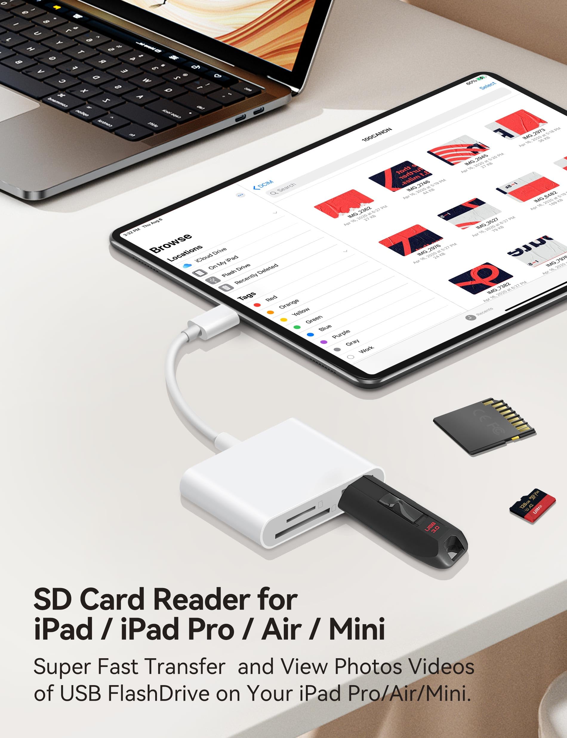 BNMXTEK USB C to SD Card Reader - High Speed USB 3.0 Memory Card Adapter for SD/MicroSD - Compatible with iPhone 15 Pro Max, iPad Pro/Air/Mini, MacBook Pro/Air, Windows PC - Perfect for Photo Transfer, Video Editing & Data Backup