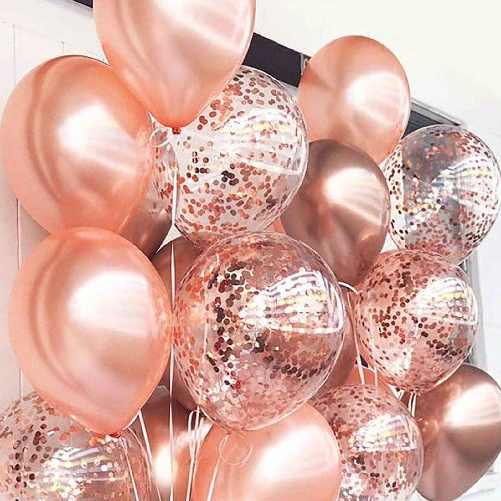50 Pcs 12 Inch Rose Gold Pearl Latex Balloons for Party Decorations - Elegant Balloon Garland Arch Kit for Birthday, Wedding, Baby Shower & Anniversary Celebrations - Perfect for Indoor & Outdoor Events