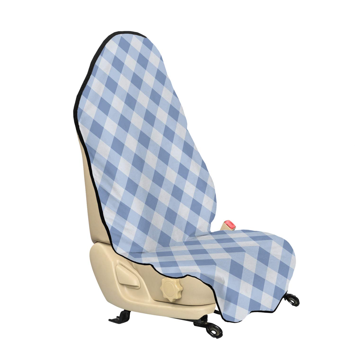 Ambesonne Geometric Car Seat Hoodie - Diamond Rhombus Pattern Checkered Grid Style Universal Fit Car Seat Cover (30