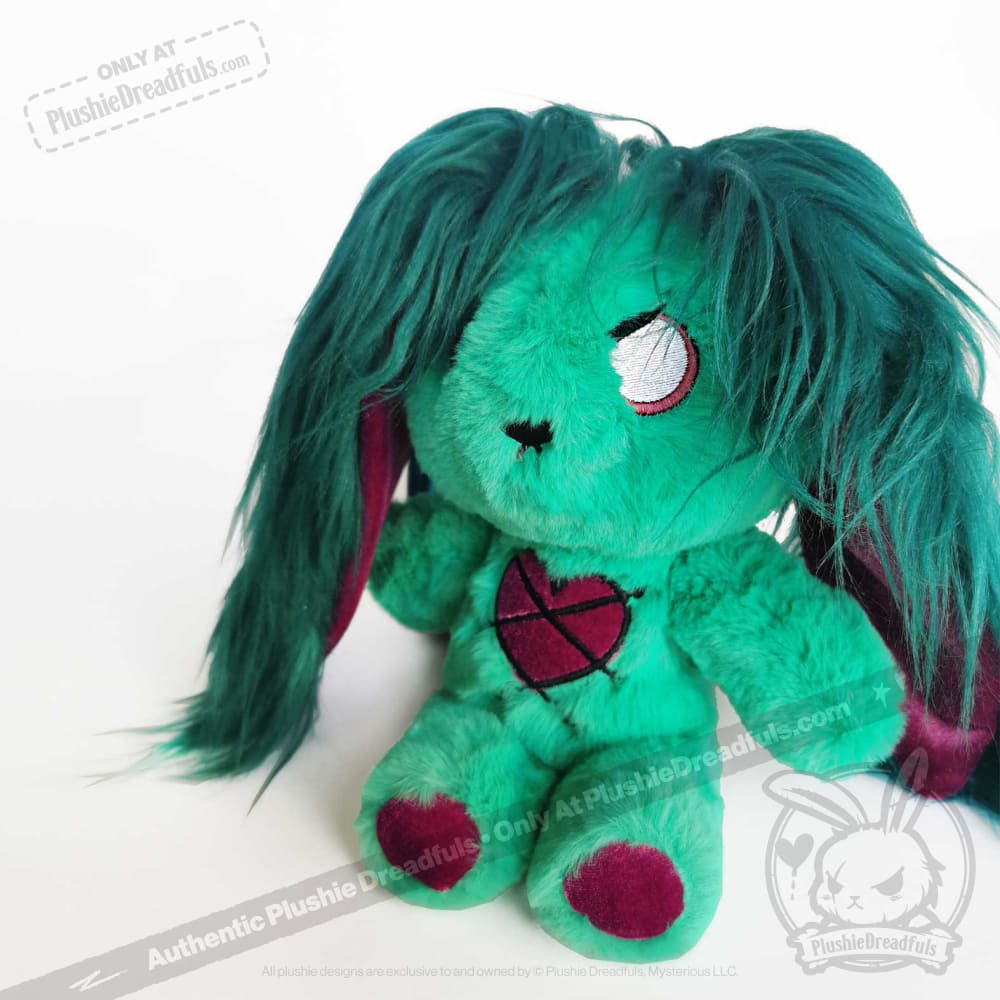 Plushie Dreadfuls Envy Rabbit - Soft Stuffed Animal Toy for Kids, Unique Emotional Support Plush, Perfect for Gifts, Cuddling, and Anxiety Relief