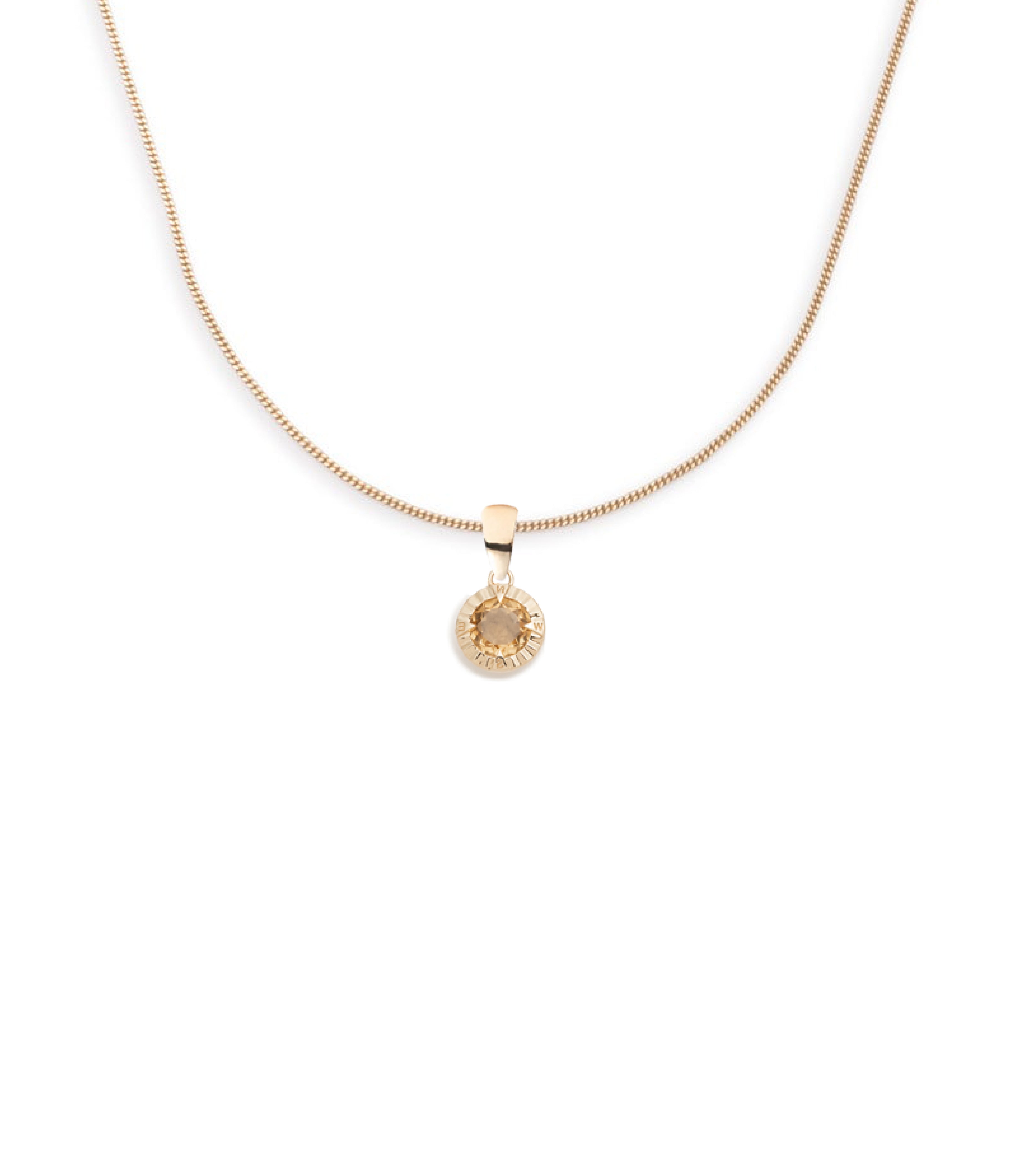 Champagne Citrine Diamond Cut Curb Chain Necklace - Elegant Fine Jewelry for Women | Perfect for Parties, Weddings & Special Occasions
