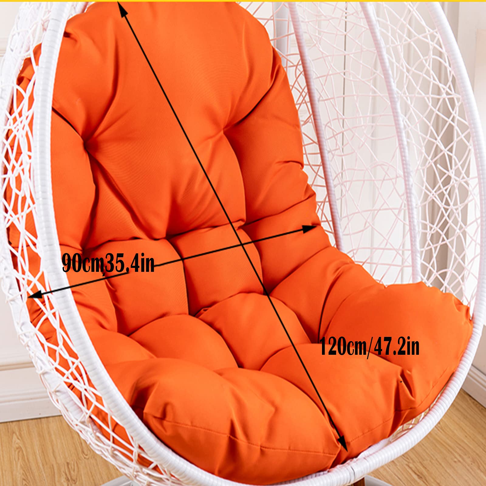 **Rattan Swing Chair Pad - Breathable Wicker Hanging Egg Chair Cushion Cover - Macrame Swinging Chair Hammock Pad for Indoor & Outdoor Use - Perfect for Garden, Patio, Balcony, and Porch Relaxation**