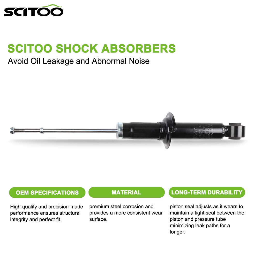 SCITOO 4Pcs Front & Rear Shock Absorbers Struts Replacement for 2004-2011 Mitsubishi Galant - Compatible with Part Numbers 334432, 334433, 341373 - Perfect for Smooth Ride & Enhanced Vehicle Stability