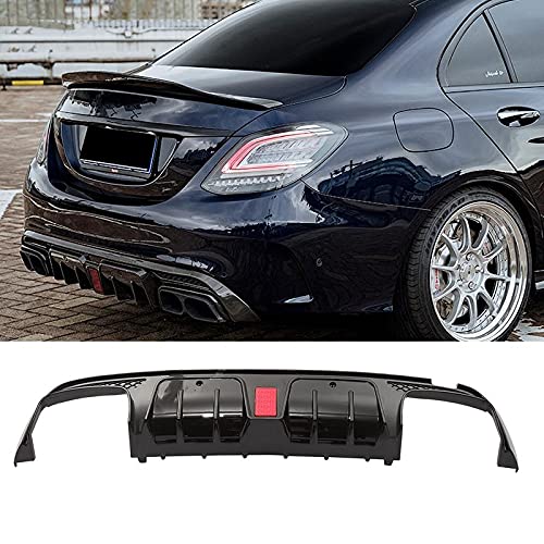 NINTE Rear Diffuser for 2015-2021 Mercedes-Benz W205 C-Class C63 C63S AMG - Carbon Fiber Rear Bumper Lip Spoiler - Aggressive Style Upgrade for Enhanced Aerodynamics & Sporty Look