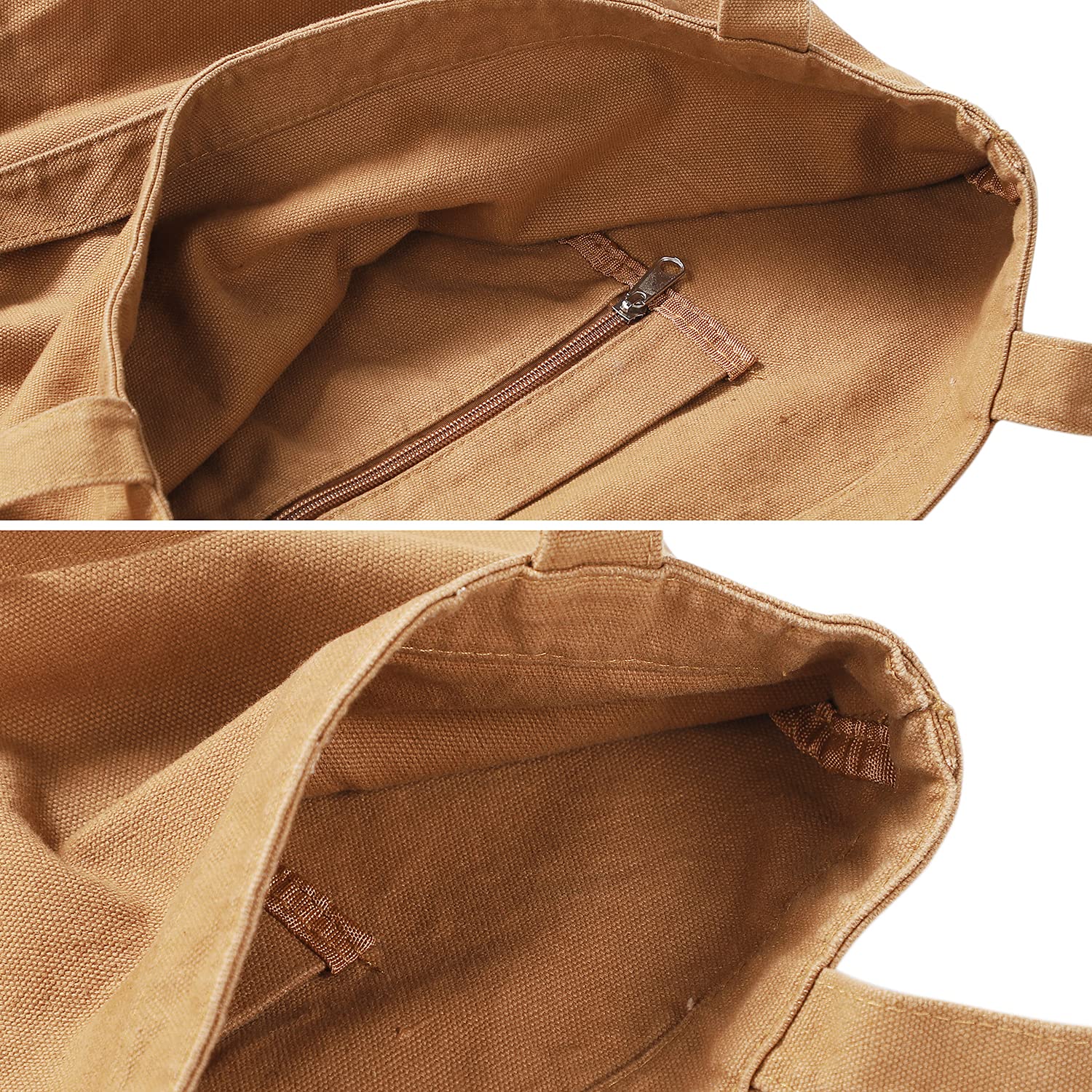 Etercycle Women's Large Canvas Tote Bag - Stylish Casual Shoulder Bag with Interior Pocket for School, Work, Shopping & Travel | Durable & Spacious Hobo Bag (Brown) - Perfect for Daily Commute, Beach Trips & Office Use