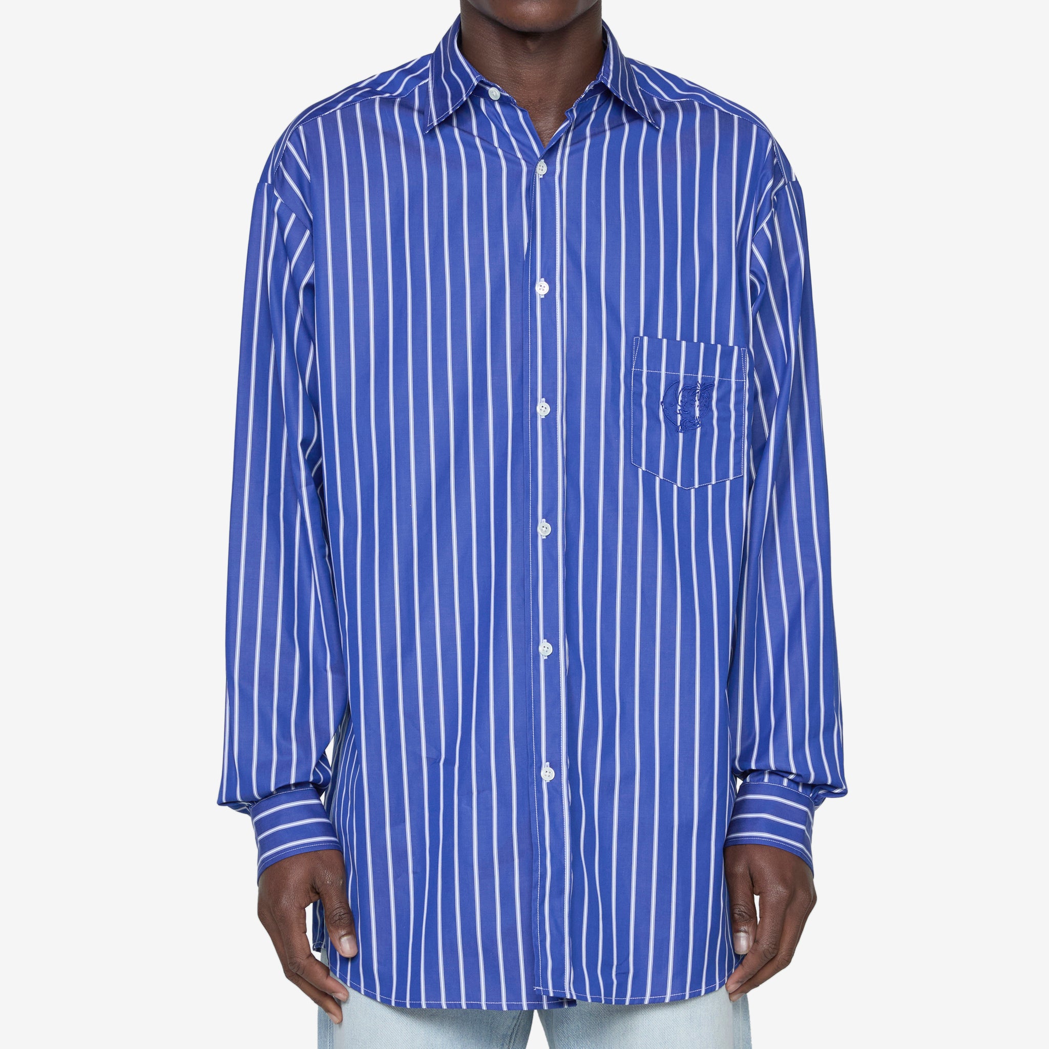 Blue Striped Button Down Shirt for Men - Casual & Business Wear - Perfect for Office, Date Night & Outdoor Activities