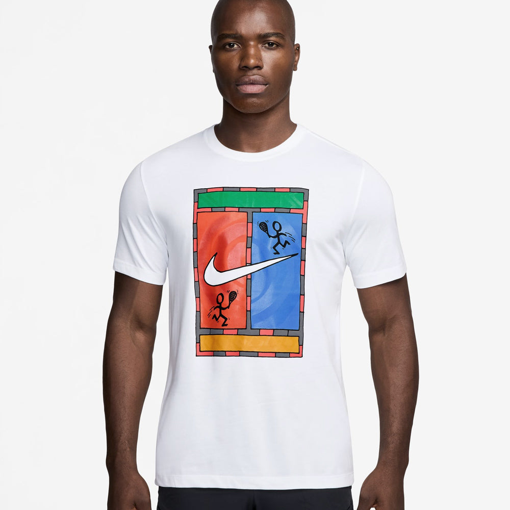 Nike Men's Court Dri-FIT Tennis T-Shirt - Moisture Wicking Performance Tee for Sports & Casual Wear - White