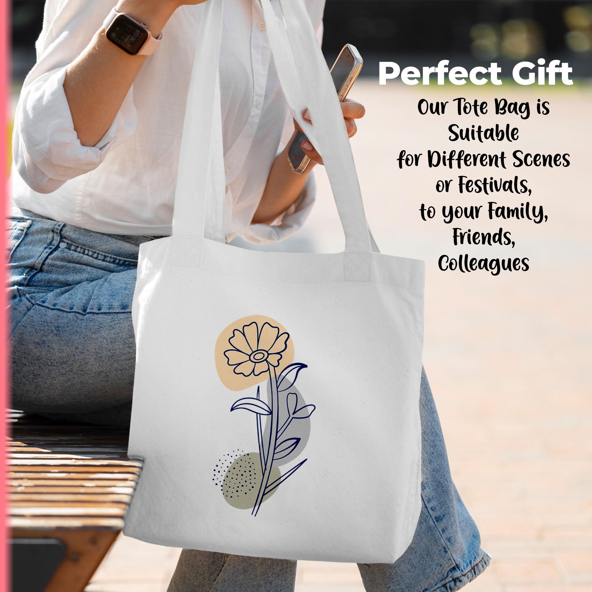 Stylish Canvas Zip Tote Bag for Women - Durable College Tote with Zipper Closure - Perfect for School, Work, Travel & Shopping (1 Piece)