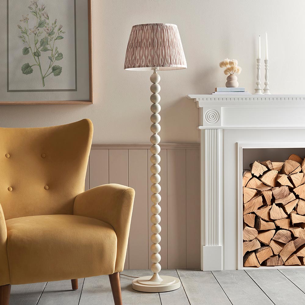 Auralis Ikat Floor Lamp with E27 Socket - Modern Handwoven Design for Living Room, Bedroom & Office Lighting