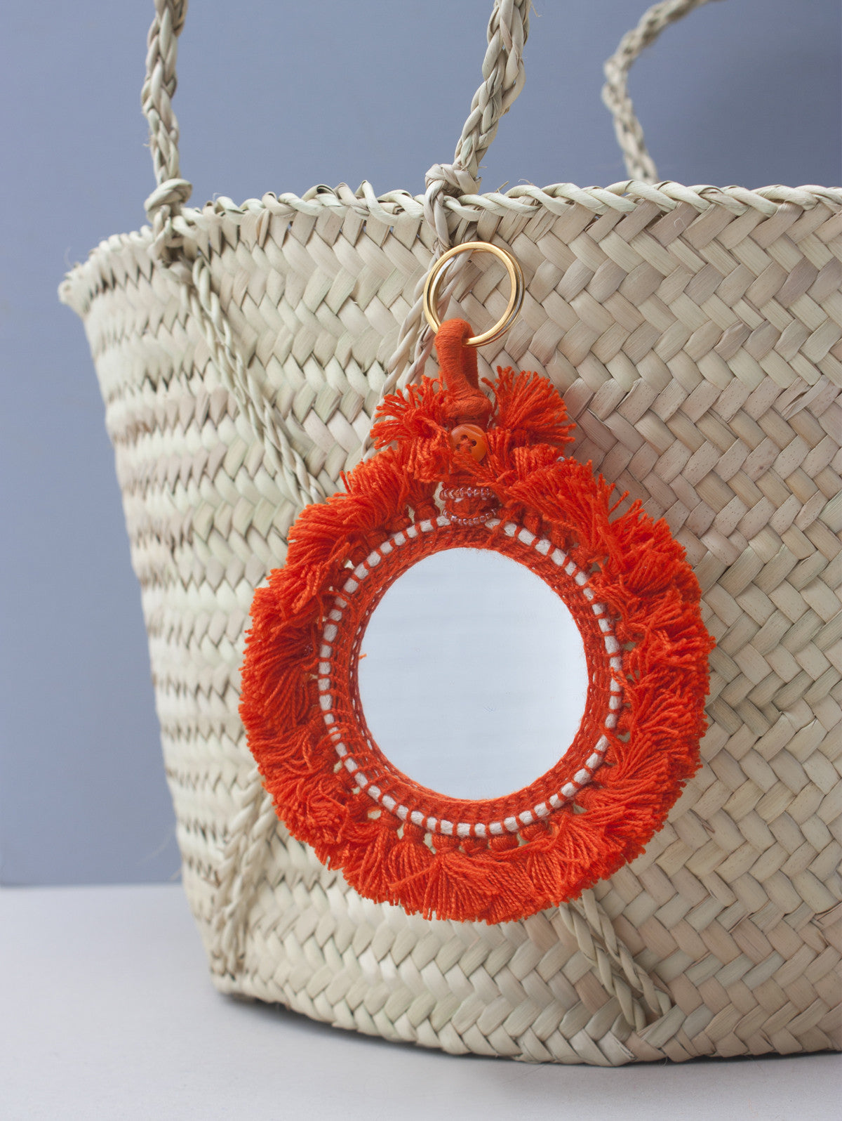 Elegant Tassel Mini Mirrors for Home Decor - Handmade Boho Wall Hanging Mirror with Beaded Fringe - Perfect for Bedroom, Bathroom, Vanity & Boho Chic Decor