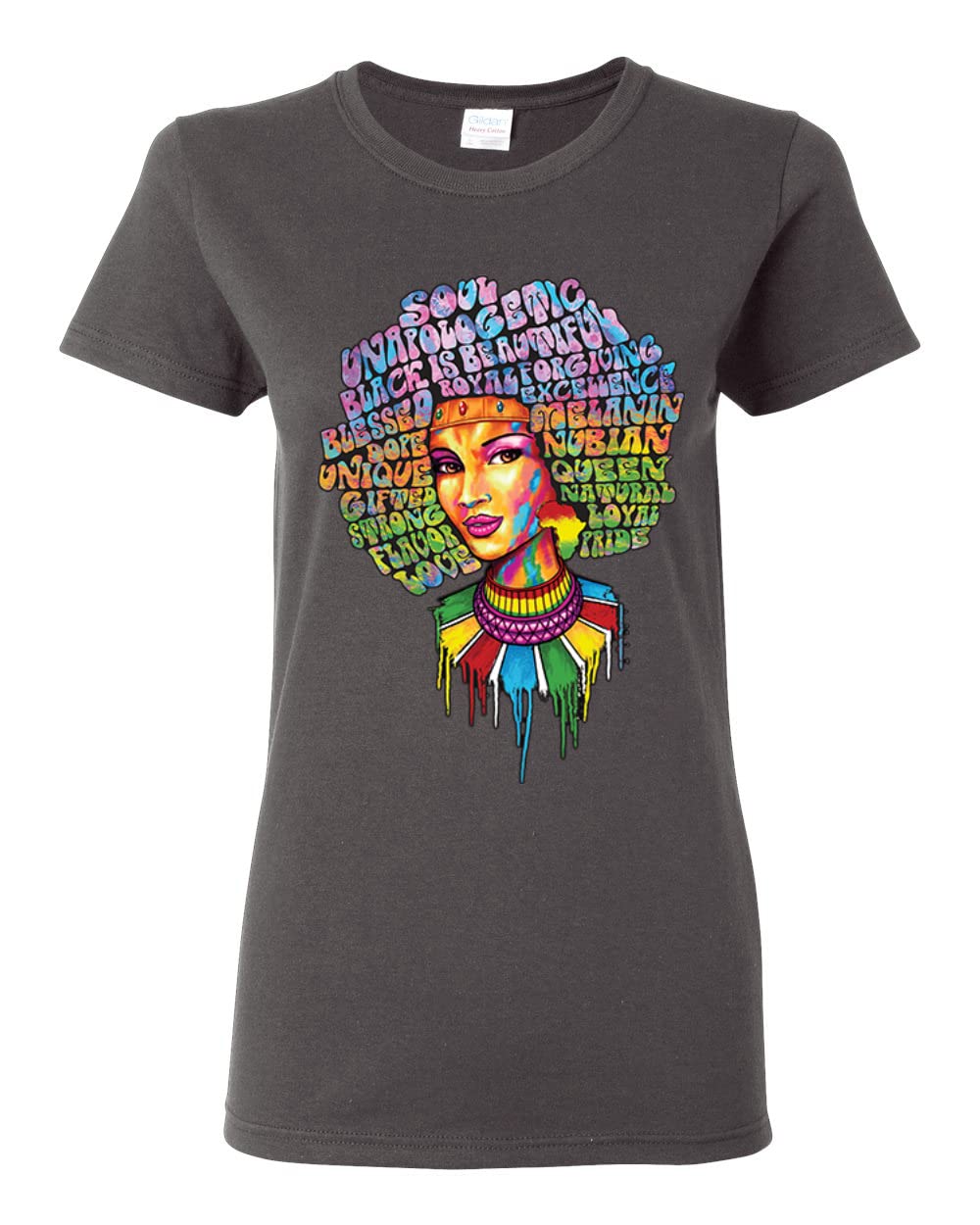 Wild Bobby Words of Character Strong Black Woman Ethnic Graphic T-Shirt - Empowering Women's Casual Tee for Everyday Wear & Black Pride Events