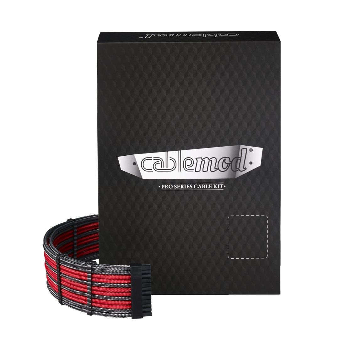 CableMod C-Series Pro ModMesh Sleeved Cable Kit for Corsair Type 3 RM/AXi/HXi PSU - Carbon & Red Custom Cables | Perfect for PC Gaming Rigs, Workstations, and Custom Builds